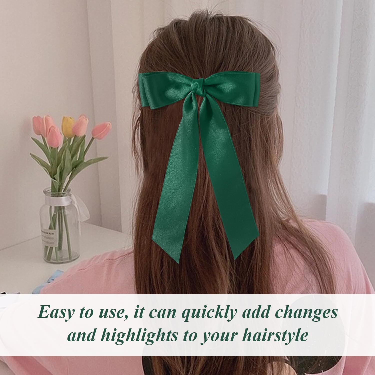 3 Bow Hair Clips, 10 Hair Clips, Personality Green Duck Bill Clips, Women Fashion Hair Accessories, Decorations for Clothing, Hairstyle. image number 2