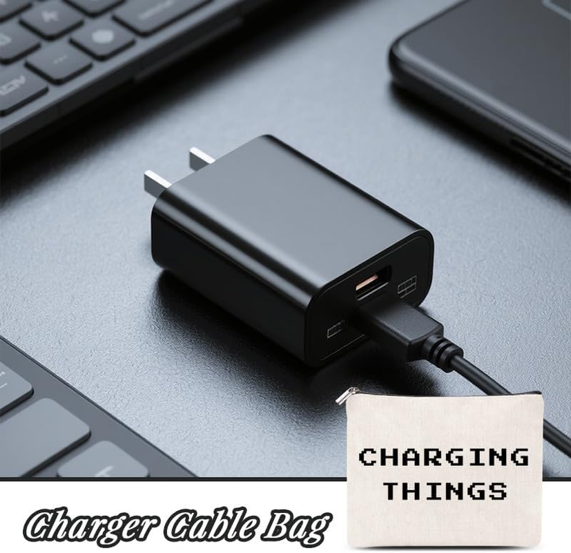 Charger Cable Organizer Bag Case Pouch Small Airplane Travel Essentials Cord Chargers Plugs Electronics Case Storage Tech Bags Christmas Gifts for Traveller Gamer Business Vacation Travel Gadgets image number 2