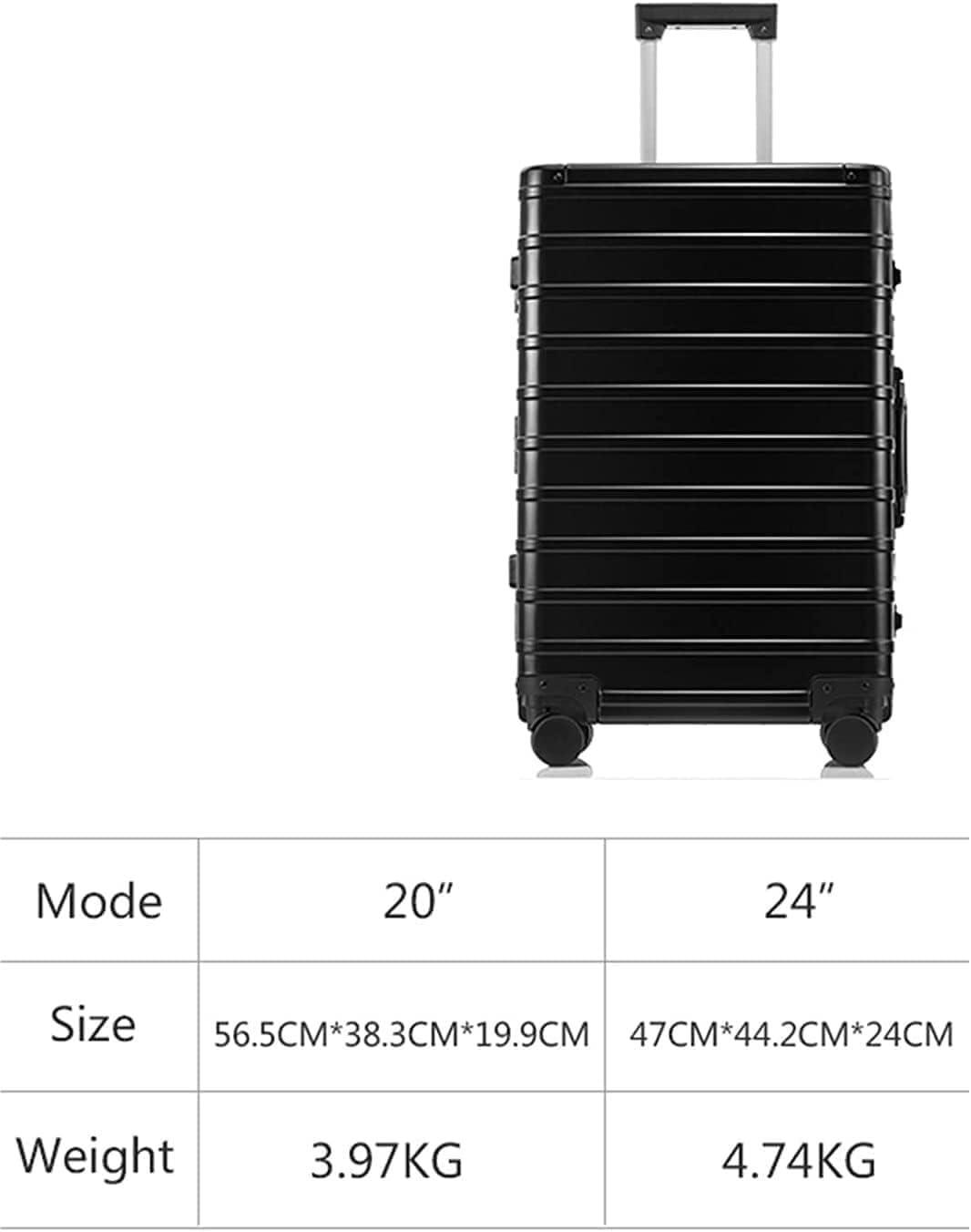 BIRJXVTO Carry-On Suitcase Luggage Suitcases with Wheels Aluminum Magnesium Alloy Carry on Luggage Large Capacity Suitcase Carry-On Suitcases Carry on Luggages image number 2