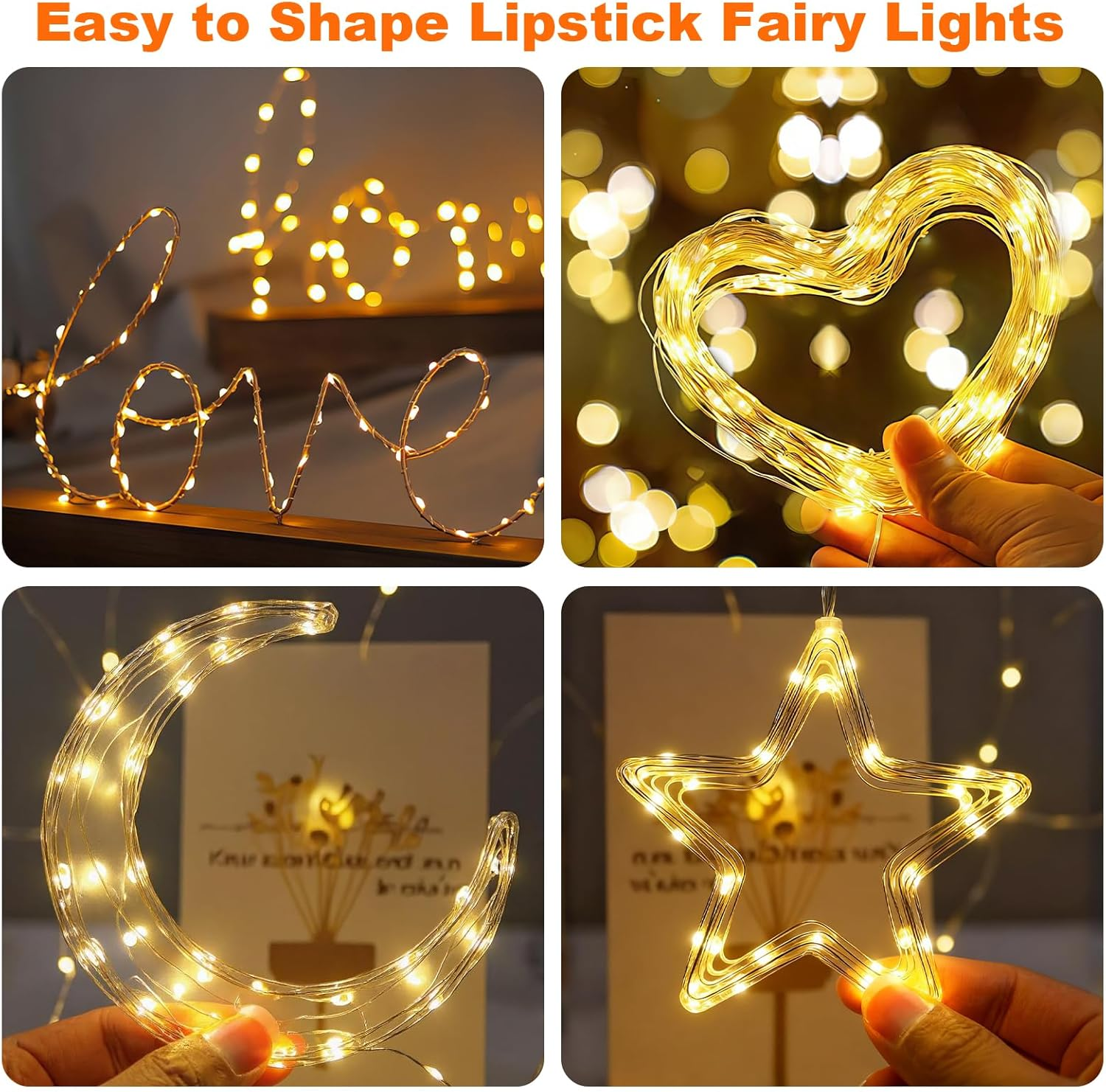 Jetuvlie Fairy Lights Battery Operated,Rechargeable 50 LED Twinkle Lights with Timer,Christmas Decorations Mini Indoor LED String Lights for Vine, Bedroom,Parties, Wedding,Deco(5M/16Ft Warm White)