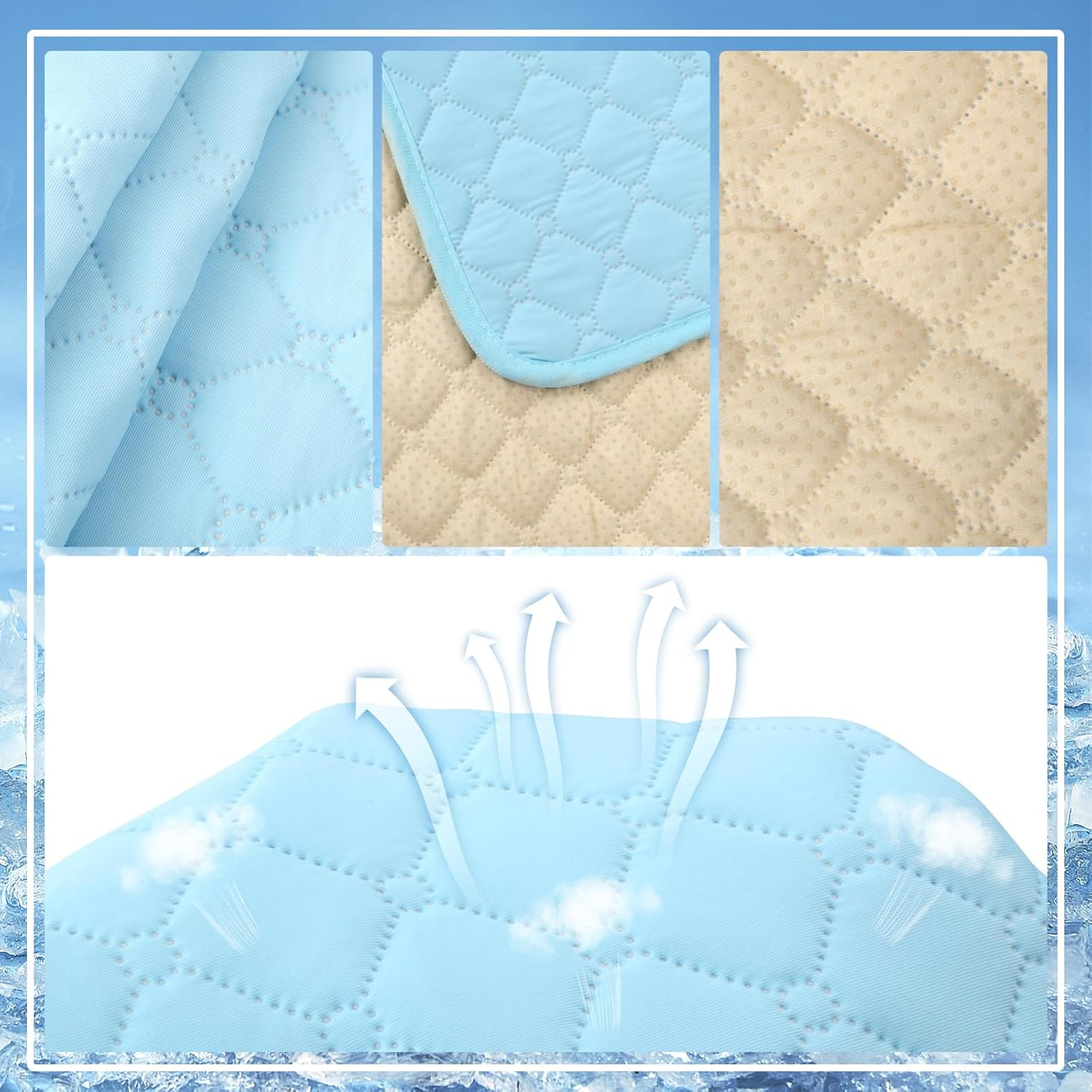 DAWNTREES 2 Pack Reusable Underpads Large 150X100Cm,Cooling Waterproof Bed Pad,Washable Heavy Absorbency for Adults, Kids, Pets