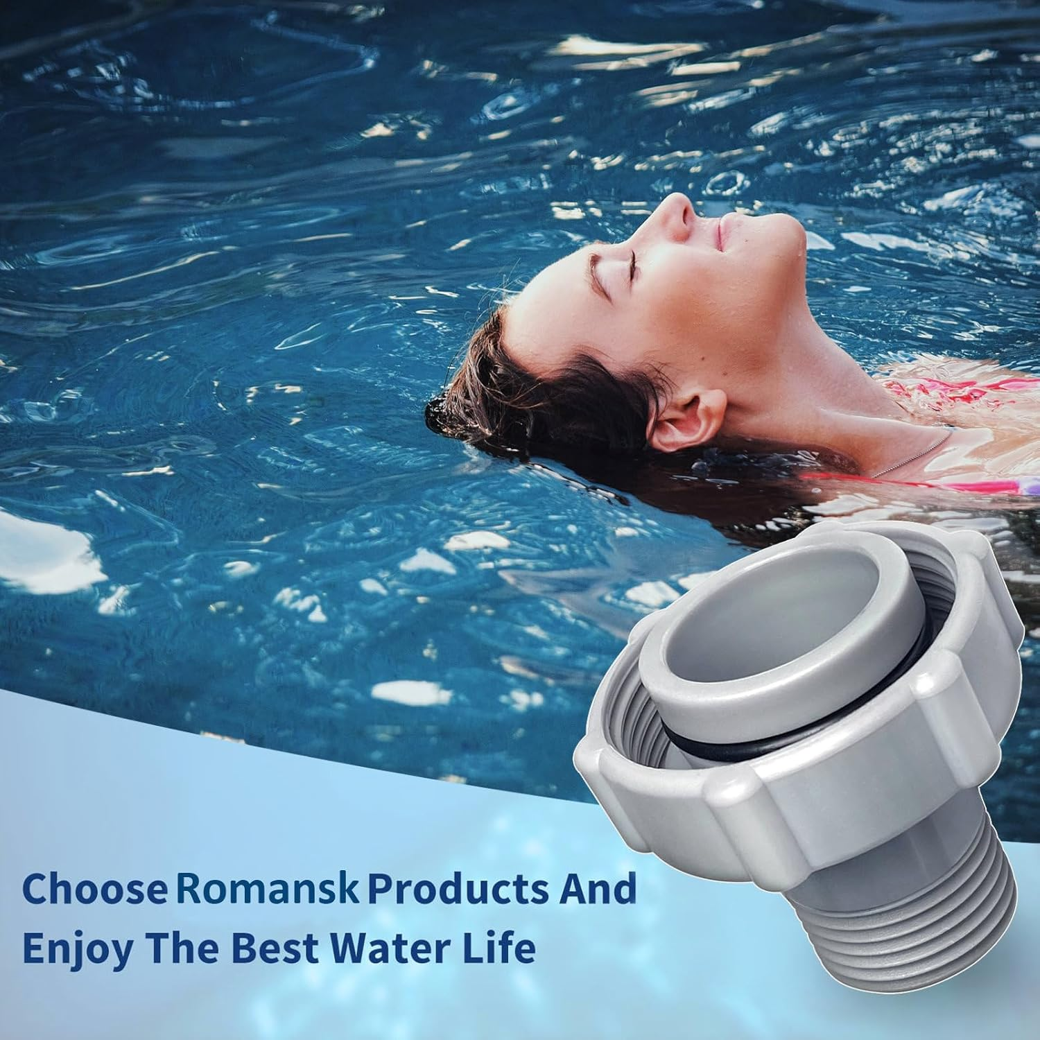 Pool Drain Fitting Connects Fits for Coleman Pools, Id1.5-Inch Connect to the Bottom of the Pool and Od1.0-Inch Connect to the Garden Pipe image number 3