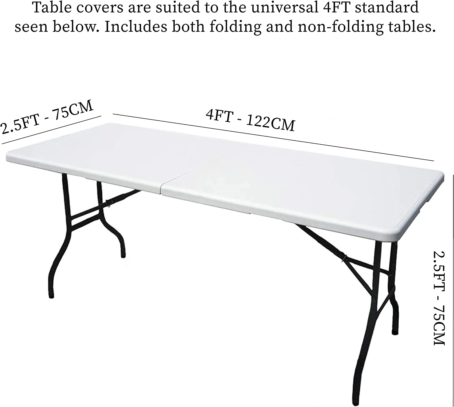 ALESWEAR 4Ft Spandex Tablecloths for Home Rectangular Table Fitted Stretch Table Cover Polyester Tablecover Lash Bed Cover Table Toppers Massage Table Cover Event Party Celebration Birthday Function image number 2