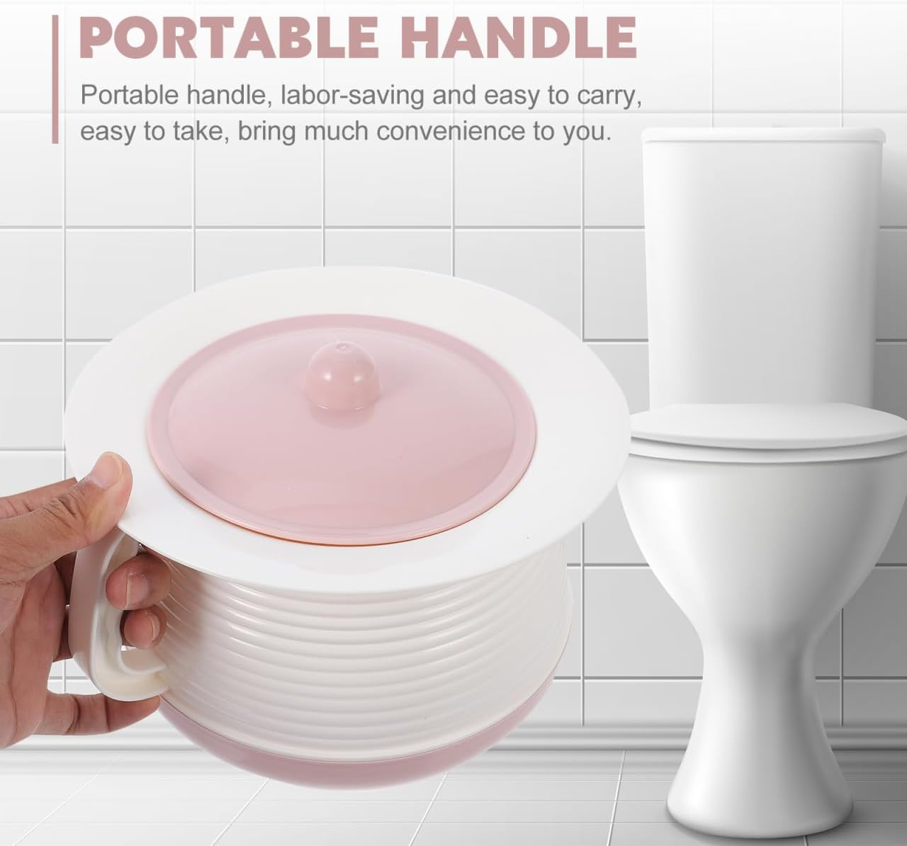 Baluue Chamber Pot Portable Urinal Bucket with Lid, Prevent Odors Toilet Urine Pot Plastic Urinal Chamber Multi-Purpose Urine Spittoon Bucket for Camping Travel Home Toilet image number 5