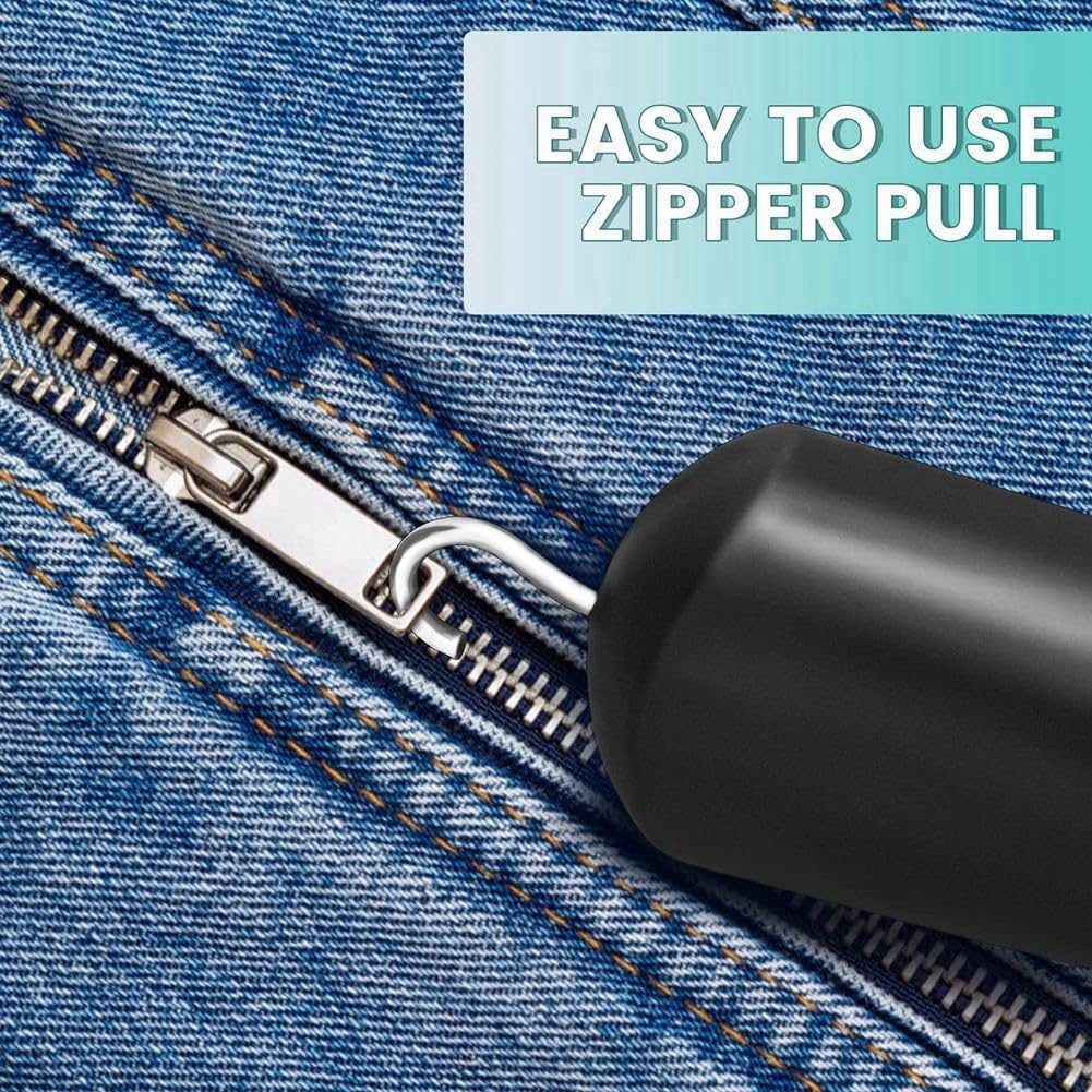 2Pcs Button Helper Tool Button Hook Tool Dress Zipper Pull Helper with Non-Slip Grips to Help with Shirts, Coats, Button Hook Aids for the Elderly and Arthritic image number 3