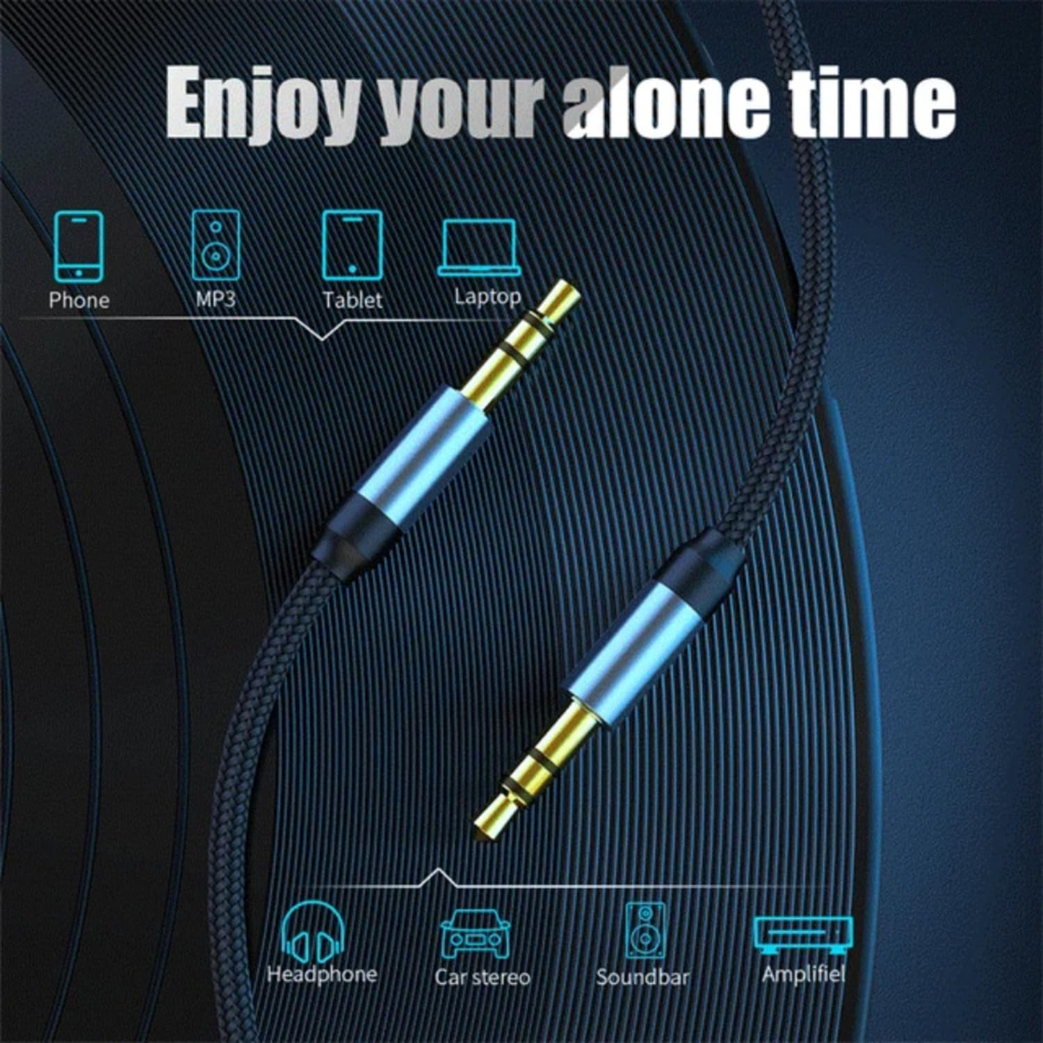 ALINNA 3.5Mm Aux Cable (10Ft/3M) Hi-Fi Sound Nylon Braided Auxiliary Audio Cable Adapter Male to Male AUX Cord for Headphones Car Home Stereos Speaker Iphone Ipad Ipod Echo and More Grey