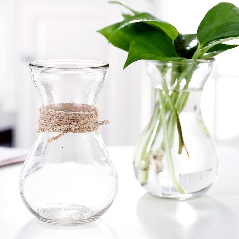Happyyami 2Pcs Hyacinth Vase Ikebana Vases Vintage Glass Vase Glass Terrariums for Plants Vintage Flower Vase Hyacinth Bulb Vase Hydroponic Bottle Vases Flower Arrangement Container Planter image number 5