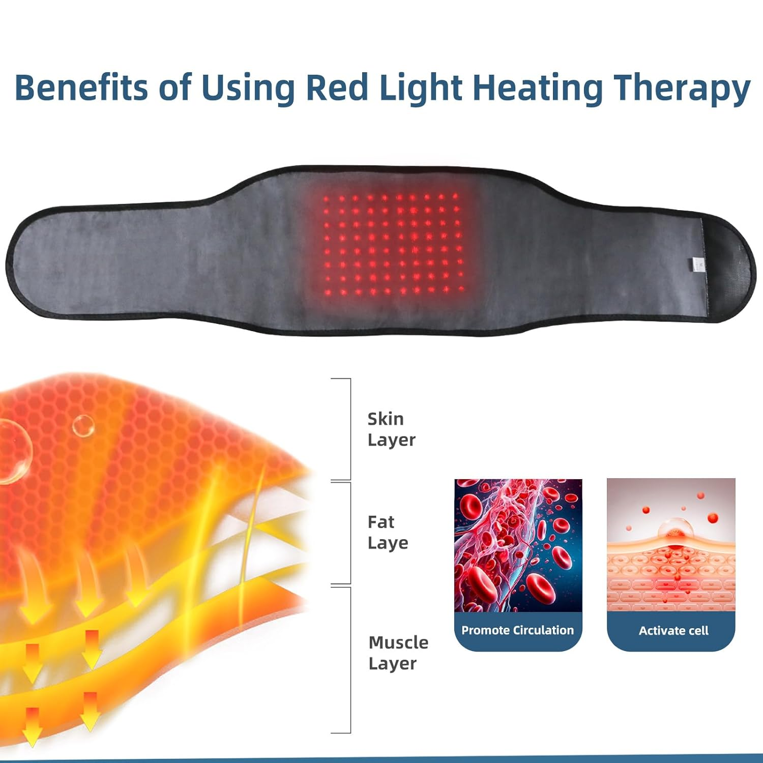 HONGJING Heating Massage Back Brace for Lower Back Pain Relief, Rechargeable Lunbar Support Belt with Heating and Massaging for Herniated Disc, Scoliosis, Sciatica M) image number 1