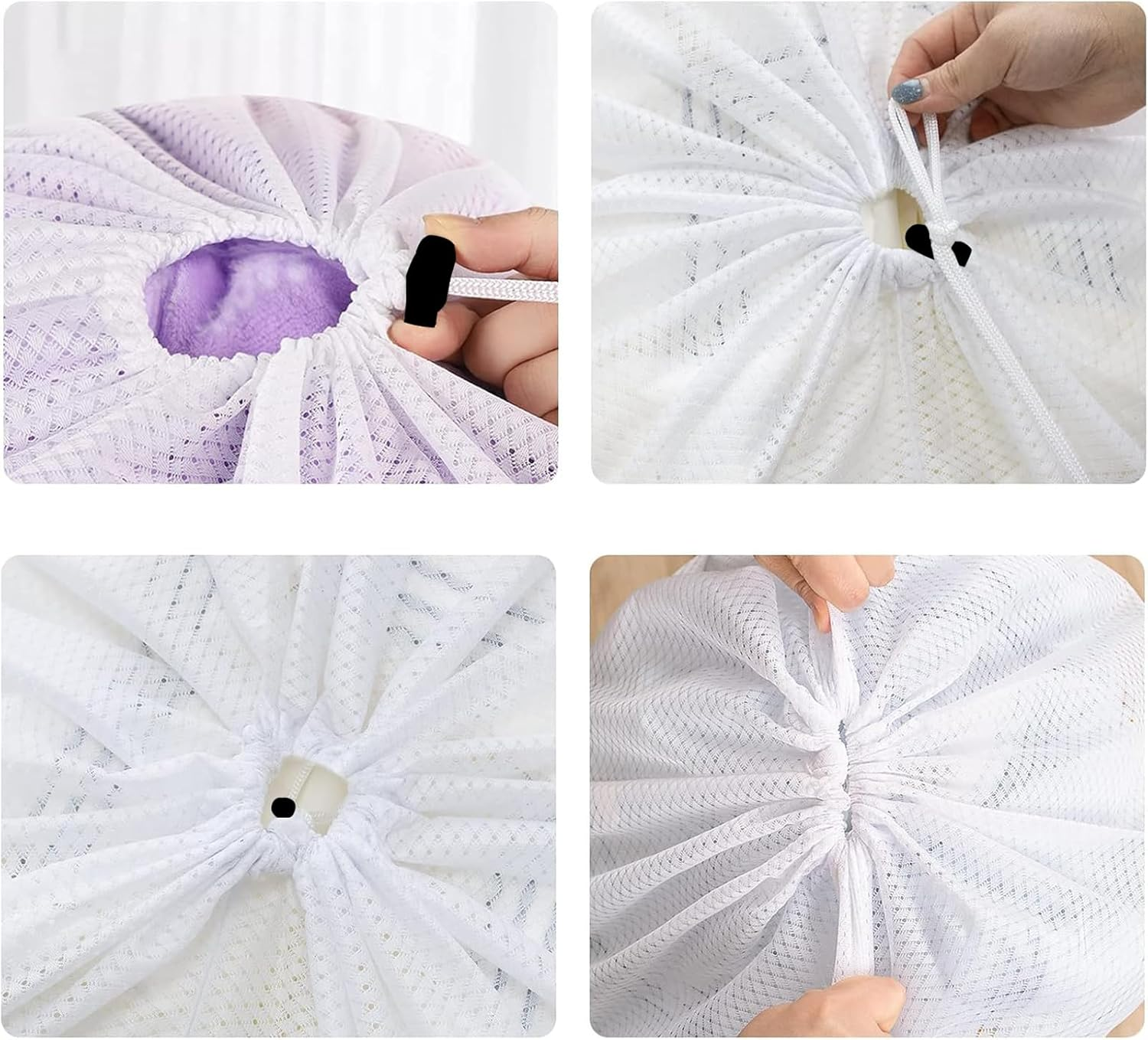 2 Pack Laundry Bags Mesh for Washing Machine, Durable Laundry Net Washing Bag 60 * 80Cm, Fine Mesh Drawstring Laundry Wash Bag Sack for Outdoor Travel, Camping image number 3