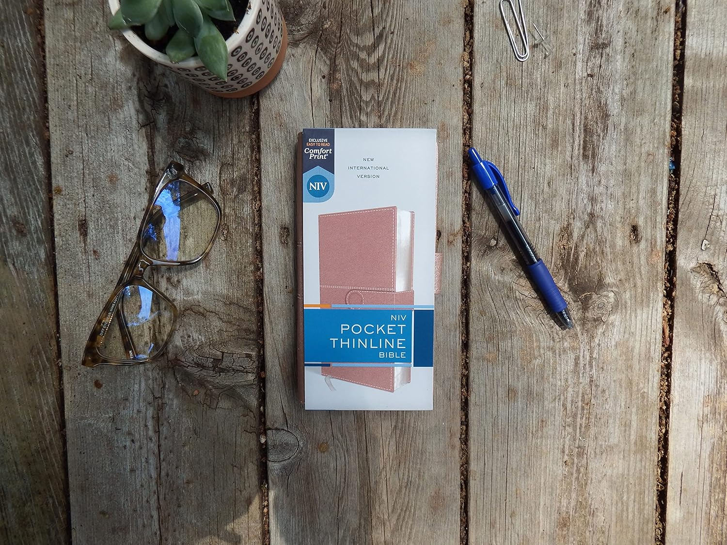 NIV Pocket Thinline Bible, Snap Closure, Red Letter, Comfort Print [Pink] image number 6