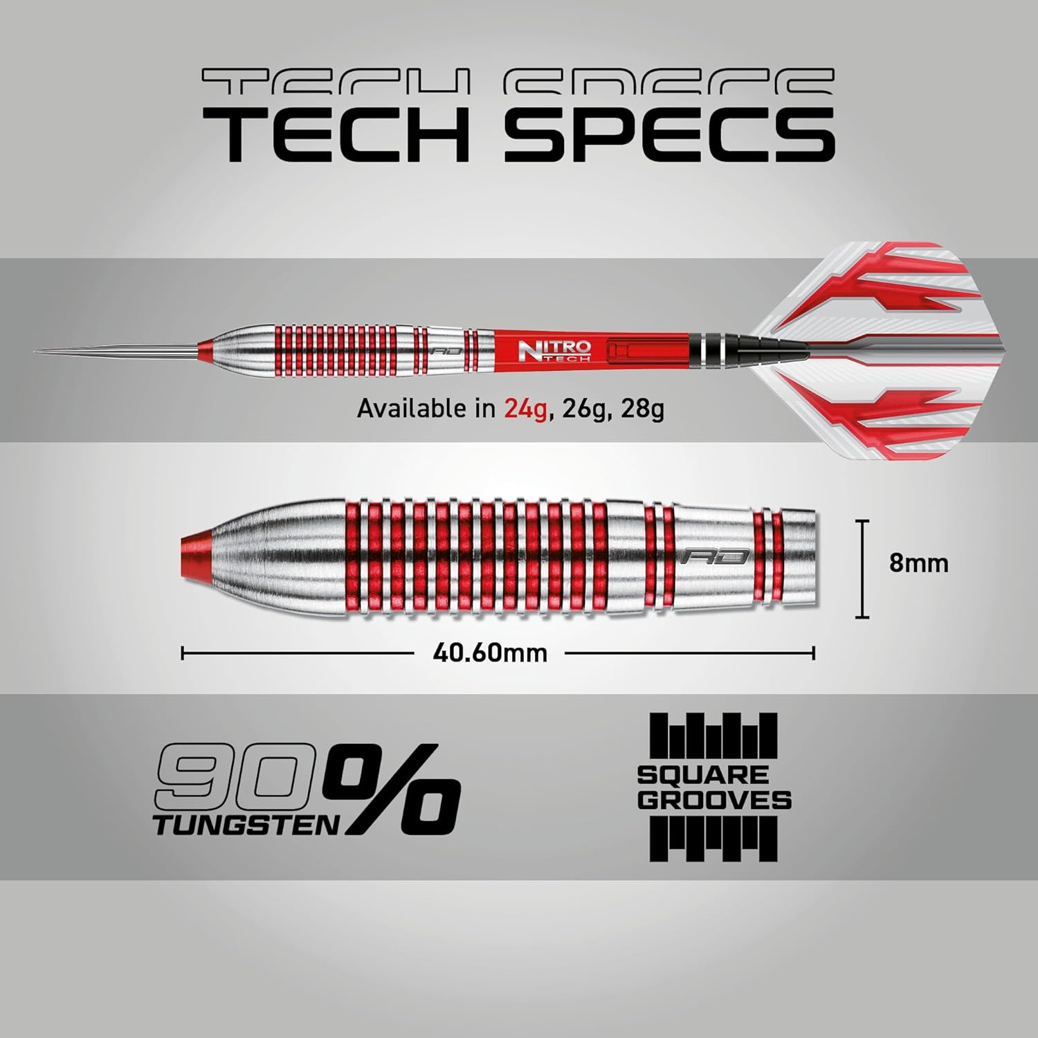 Reflex 24G - Tungsten Darts Set with Flights and Stems image number 1