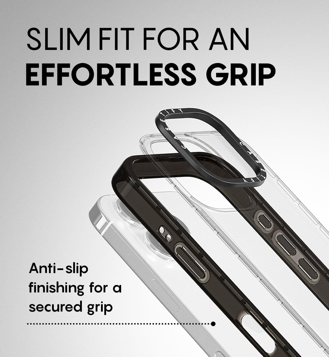 Casetify Compact Iphone 16 Pro Max Case [Lightweight / 4 Ft. 2X Military Grade Drop Protection/Slim] - Clear Black image number 1