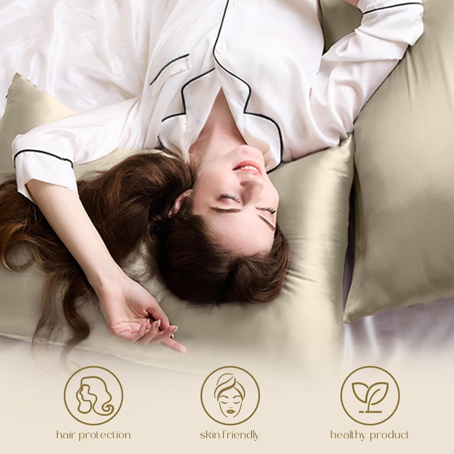 ZIMASILK 100% Mulberry Silk Pillowcase for Hair & Skin, 19 Momme Both Sides Pure Silk, 600 Thread Count, Hidden Zipper, 1Pc (Queen 20"X30", Taupe) image number 7