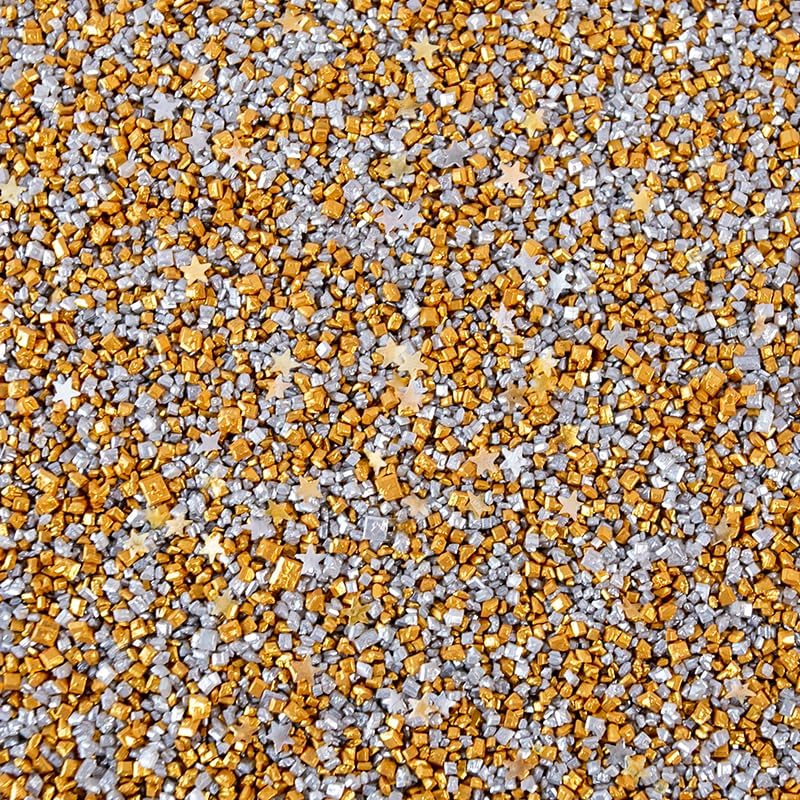 Sprinks Gold Rush Glitz Sprinkles - Edible Cake Sprinkles | Gold Cake Sprinkles | Cupcake Sprinkles | Christmas Sprinkles | Edible Gold Cake Decorations | Star Sprinkles | Sparkling Cake Decor | 500G image number 3