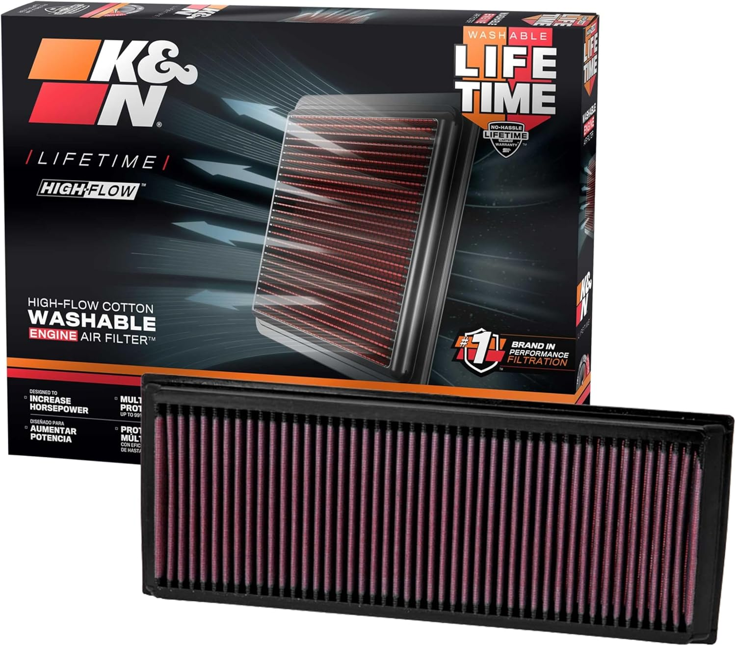 K&N 33-2865 Panel Air Filter for Volkswagen, Seat & Audi Models image number 1