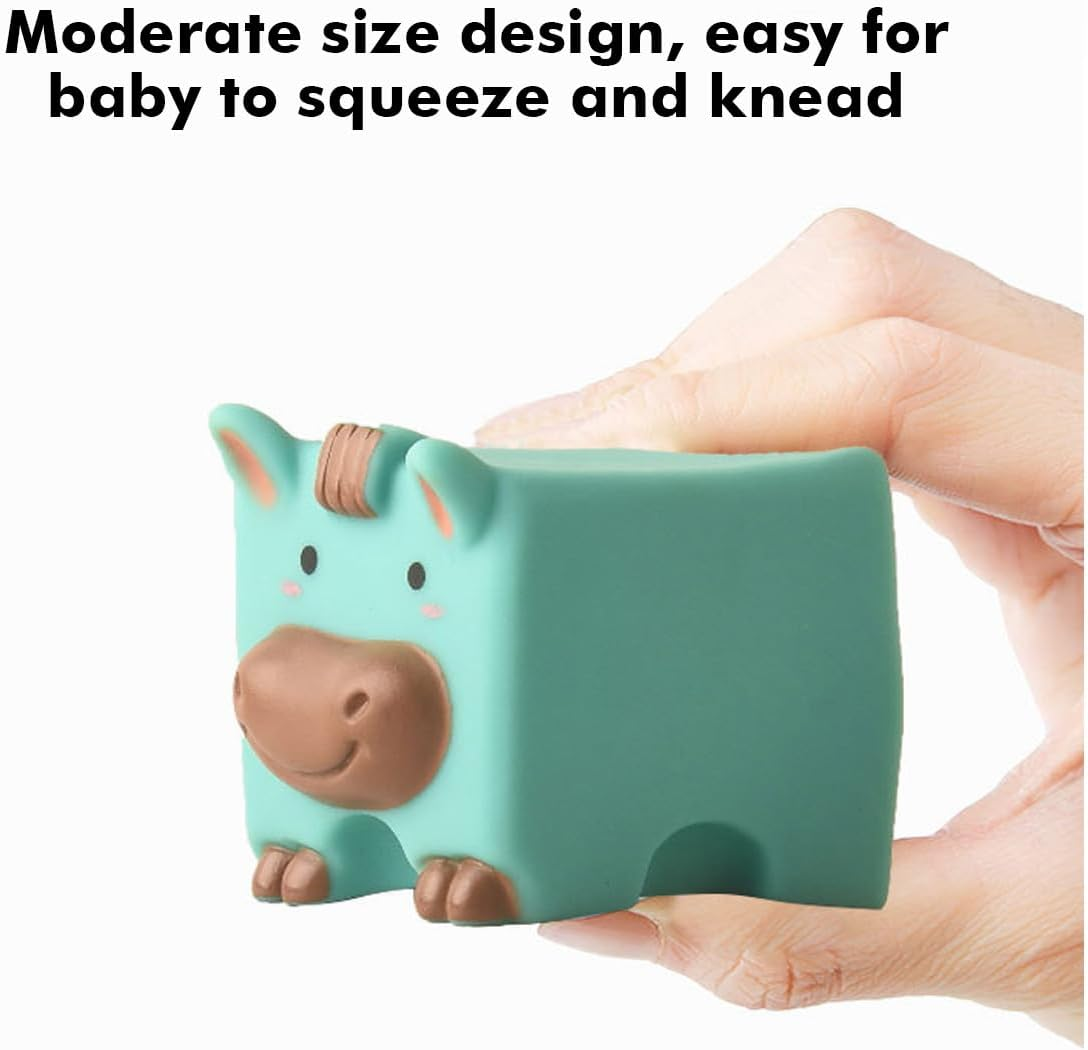 Infant Cognitive Toy Toddler Building Blocks Bath Toy 3D Embossed Animal Building Blocks Infant Cognitive Toy (Rubber) image number 6