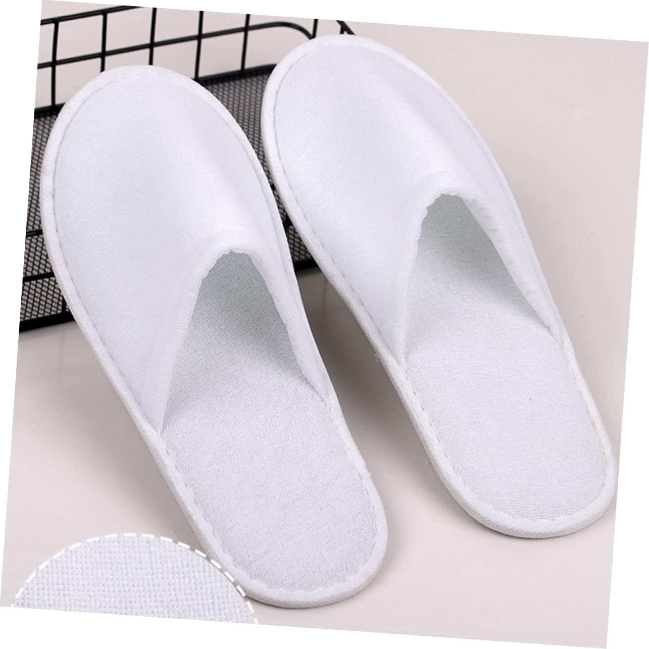 NIYANGLE 10Pairs Slip Slippers Indoor Outdoor Spa Unisex House Slippers Fuzzy Disposable
