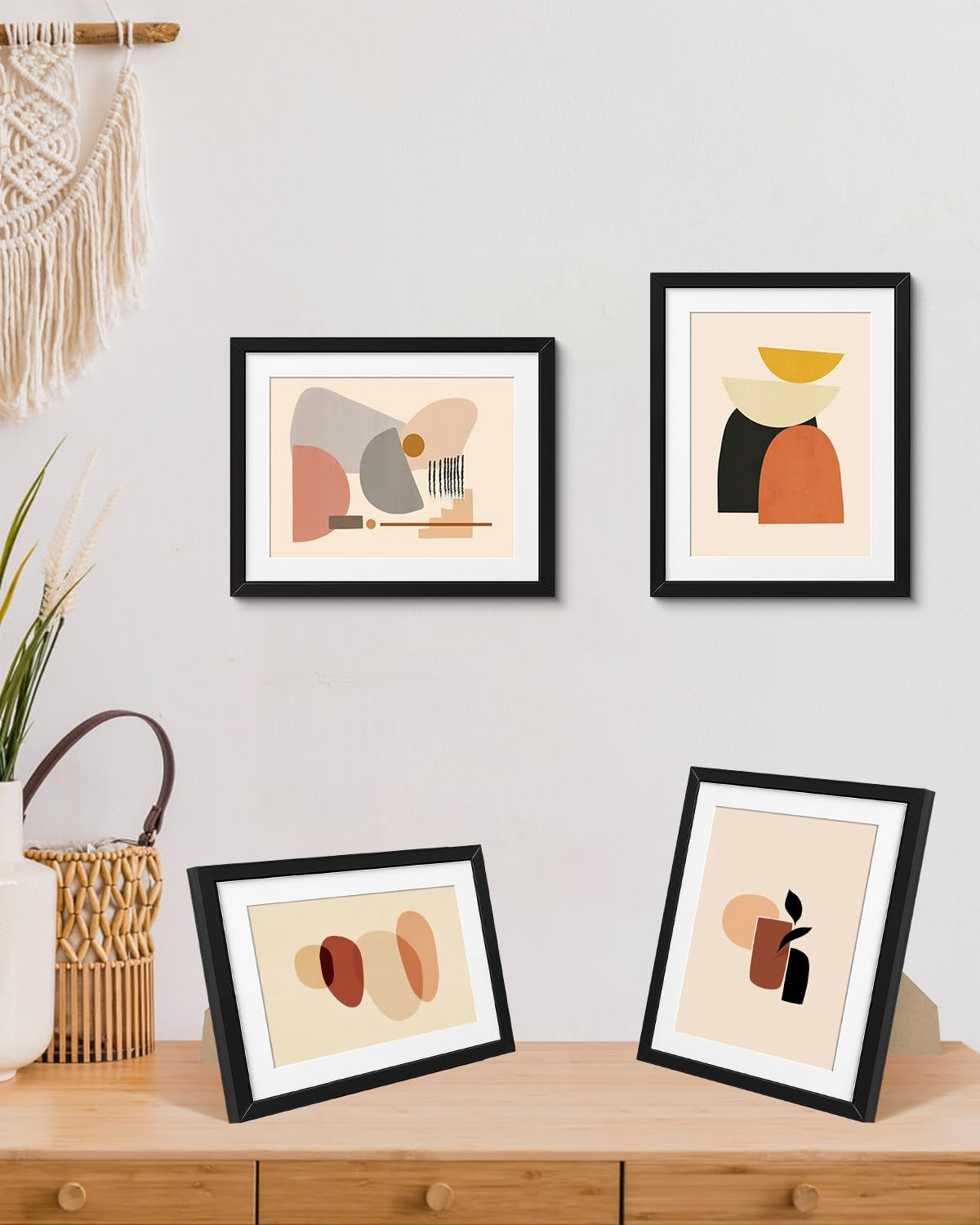 8X10 Picture Frame Minimalist Black Poster Frame with Plexiglass, Display Pictures 5X7 with Mat or 8X10 without Mat, Horizontal and Vertical for Home Decoration image number 2