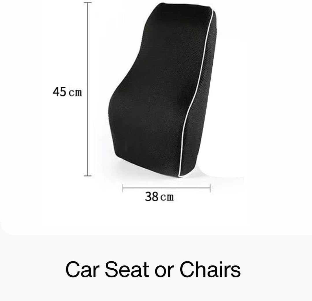Ergonomic Lumbar Support Pillow for Office Chair, Car Seat, and Travel | Memory Foam Back Cushion for Pain Relief and Posture Correction | Ideal for Home, Office, and Car Use image number 5