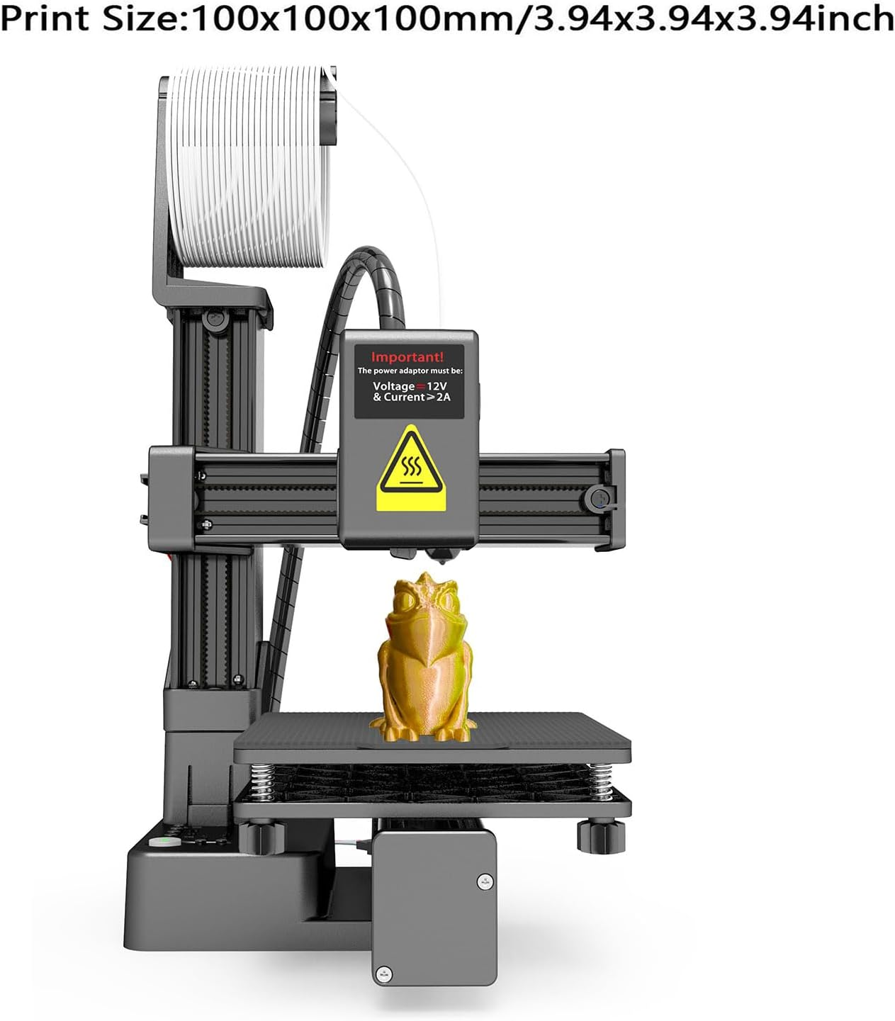 3D Printer for Beginner, 40Mm/S FDM 3D Printers, 4X4X4In Printing Size, Frequency Division Multiplexing 3D Printing Machine for Home Office School (AU Plug) - White image number 2