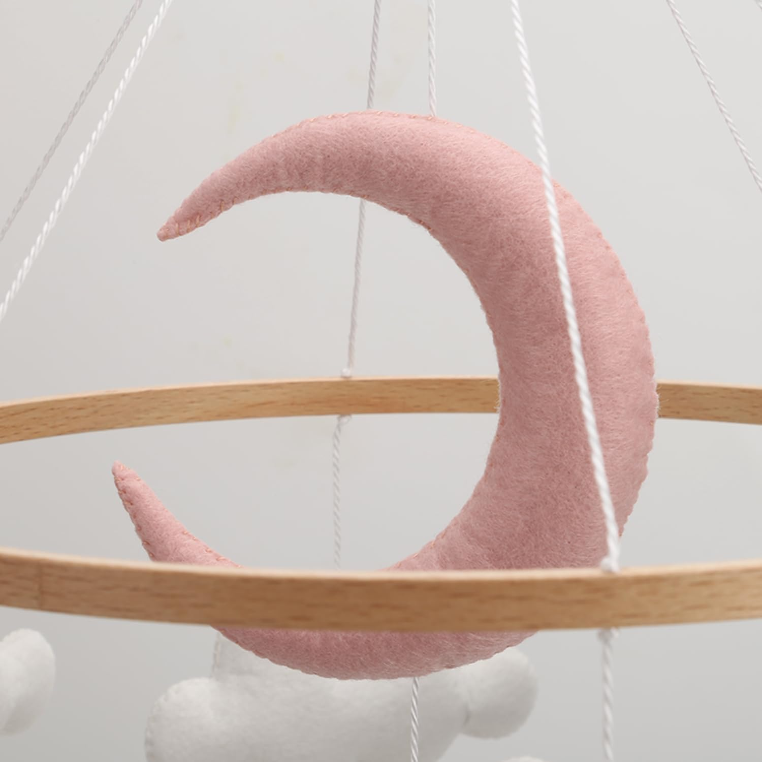 Deer Butterfly Baby Mobile for Crib, Woodland Crib Mobile for Bassinet, Pink Baby Girls Nursery Mobile image number 6