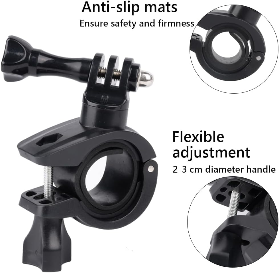HUATEEN Action Camera Handlebar Mount,Aluminium Alloy 20-36Mm Adjustable Bike/Motorcycle Headset Adapter | Go Pro-Compatible Cycling Stabiliser for Rough Terrain image number 3