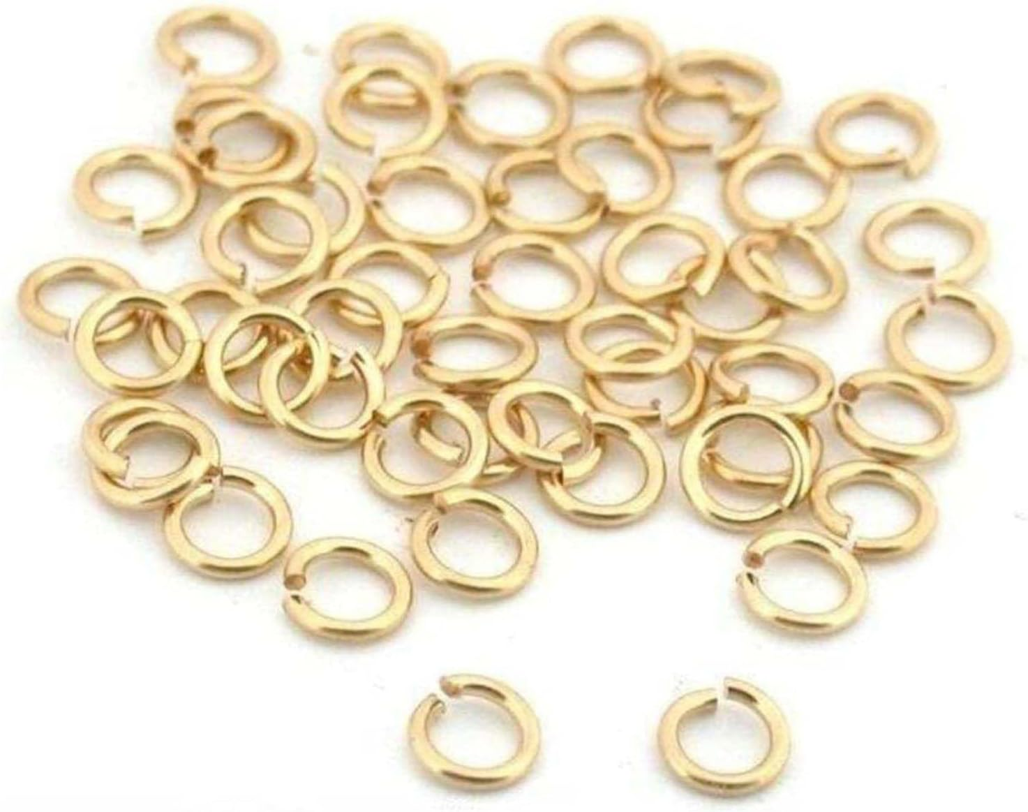 200 PCS Open Jump Rings 5Mm X 0.7Mm Stainless Steel Open Jump Rings Connectors Jewelry Findings (Gold) image number 2