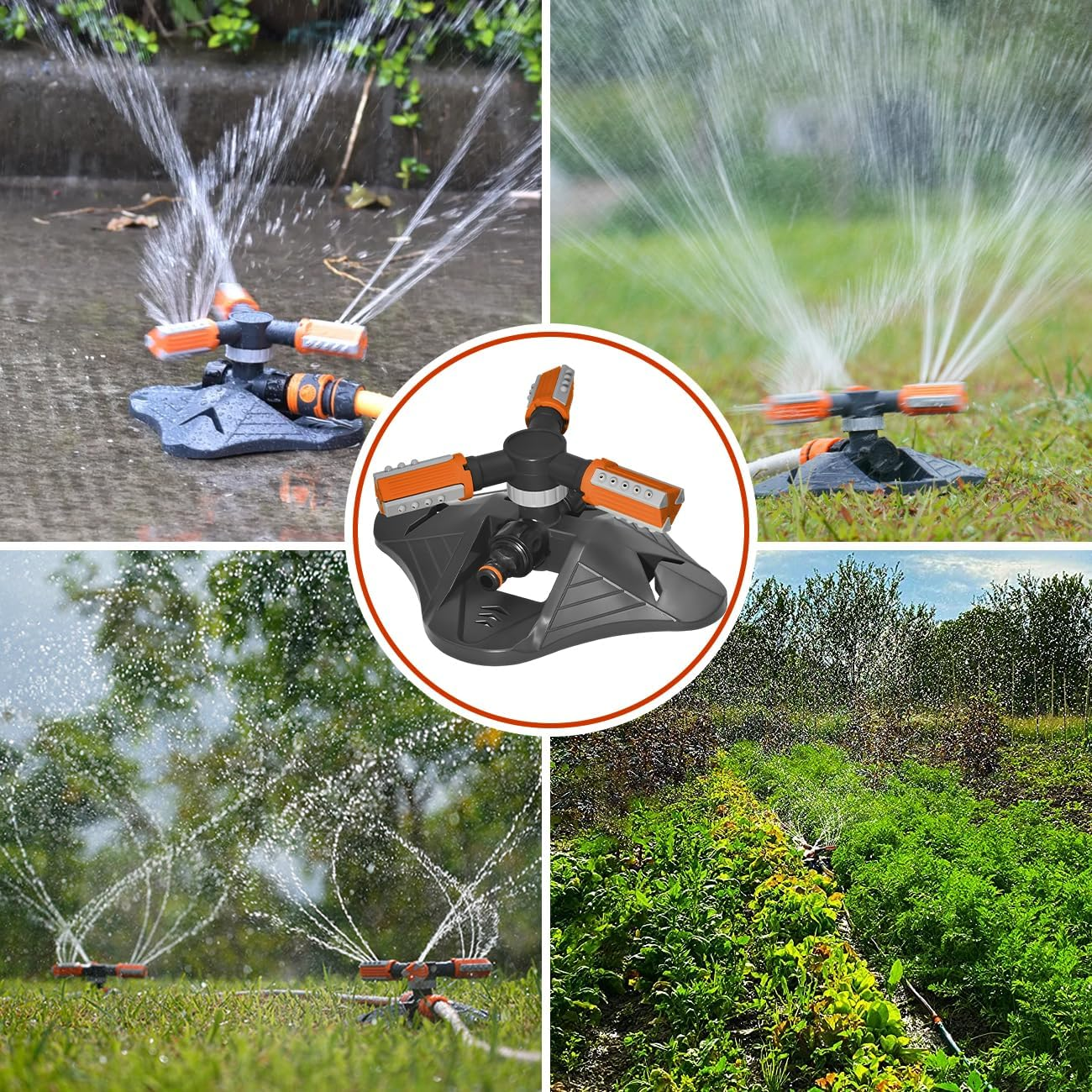 360 Degree Rotating Lawn Garden Sprinkler, Easy Installation, Adjustable Outdoor Water Sprinkler for Efficient Lawn, Grass, Flower Bed & Yard Irrigation(2Pcs) image number 6