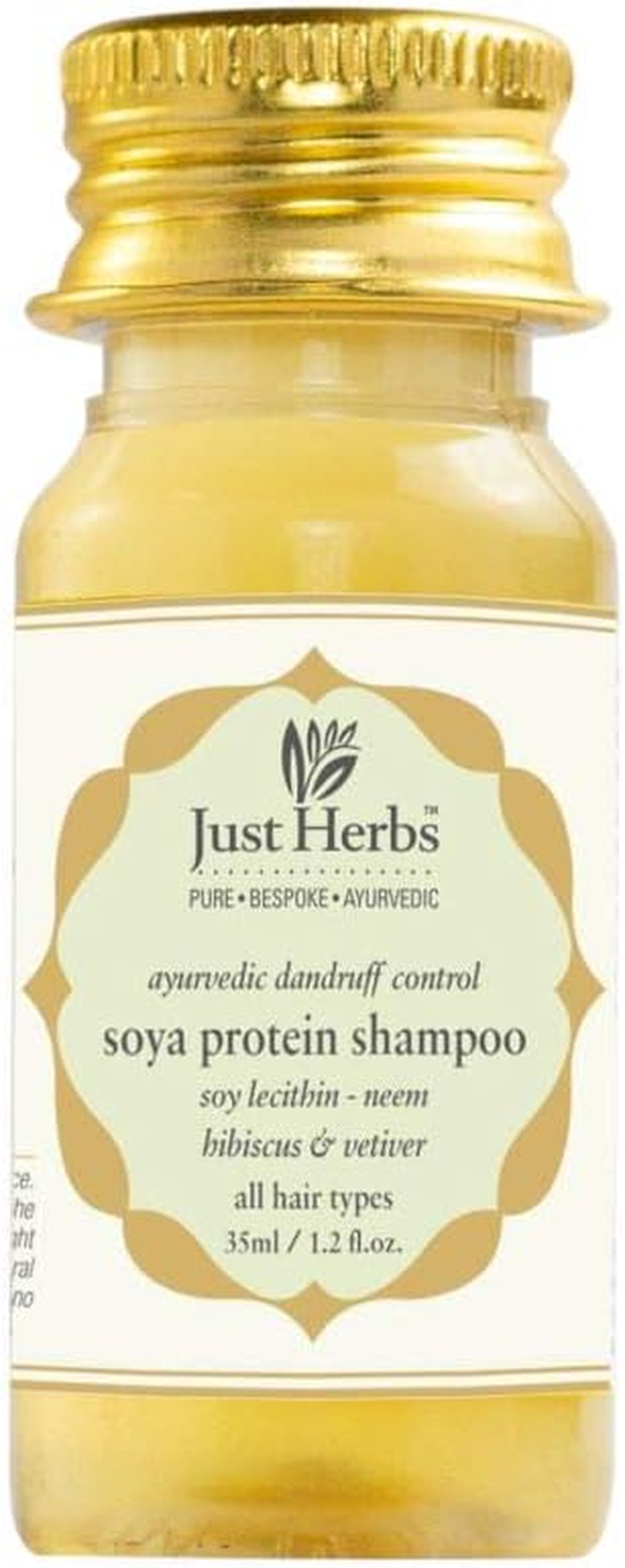 Just Herbs Ayurvedic Anti-Dandruff Soya Protein Shampoo for Strong & Bouncy Hair for Men & Women- Sls & Paraben Free 35 Ml