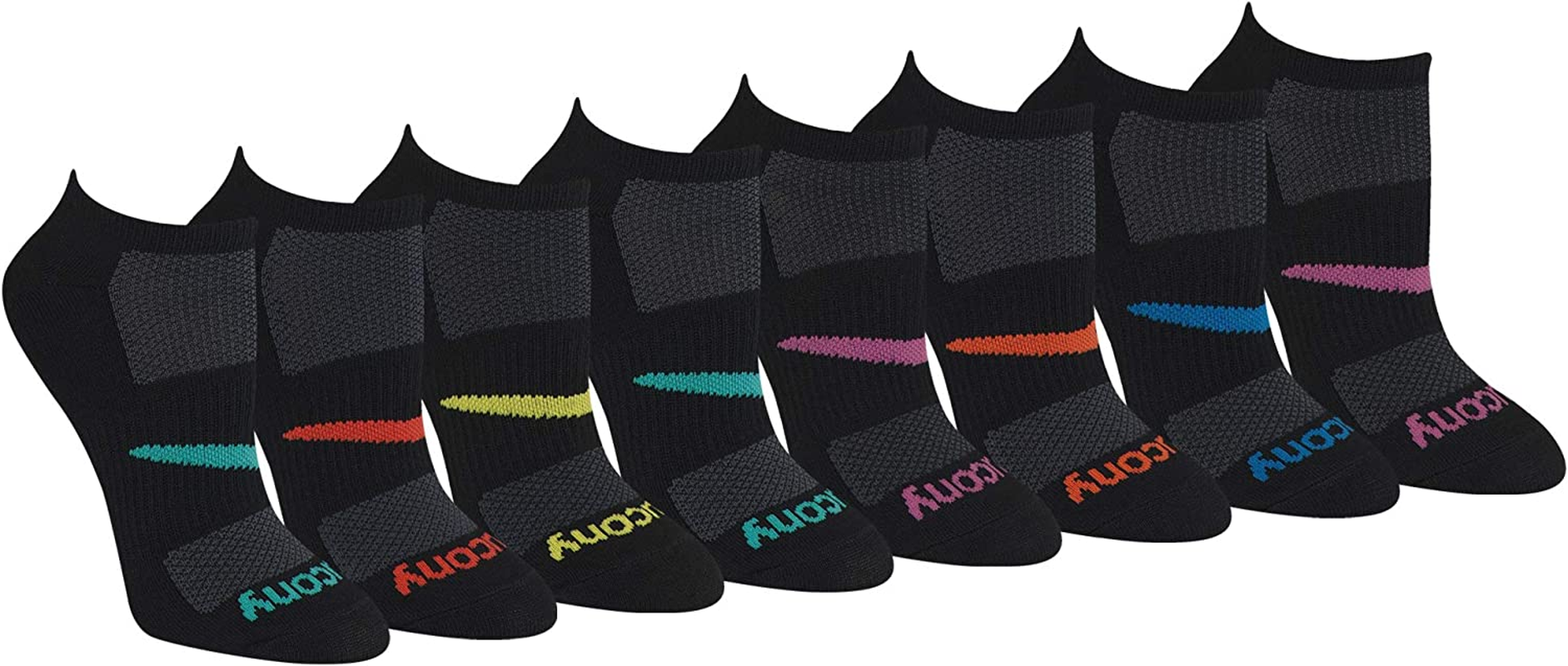 Saucony Women'S 6-Pack Performance Super Lite No-Show Athletic Running Socks