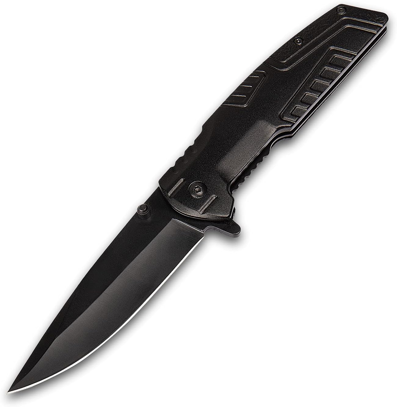 Stainless Steel Folding Pocket Knife, Black Blade, Aluminum Handle, Suitable for Daily Use, Outdoor, EDC image number 1