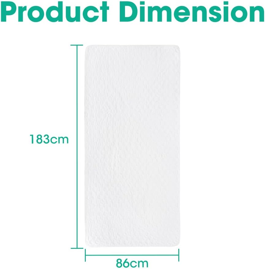 ZUNI Bed Pads Washable Waterproof, Reusable Waterproof Mattress Protector for Adults, White, 183X 86CM (Pack of 2)