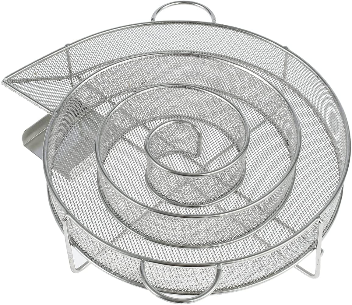 Cold Smoke Generator for BBQ Grill or Smoker Wood Dust Hot and Cold Smoking Salmon Meat Burn, Stainless Steel Pellet Smoke Generator with Brush and Hooks, round Cold Smoker Generator for Kettle image number 6