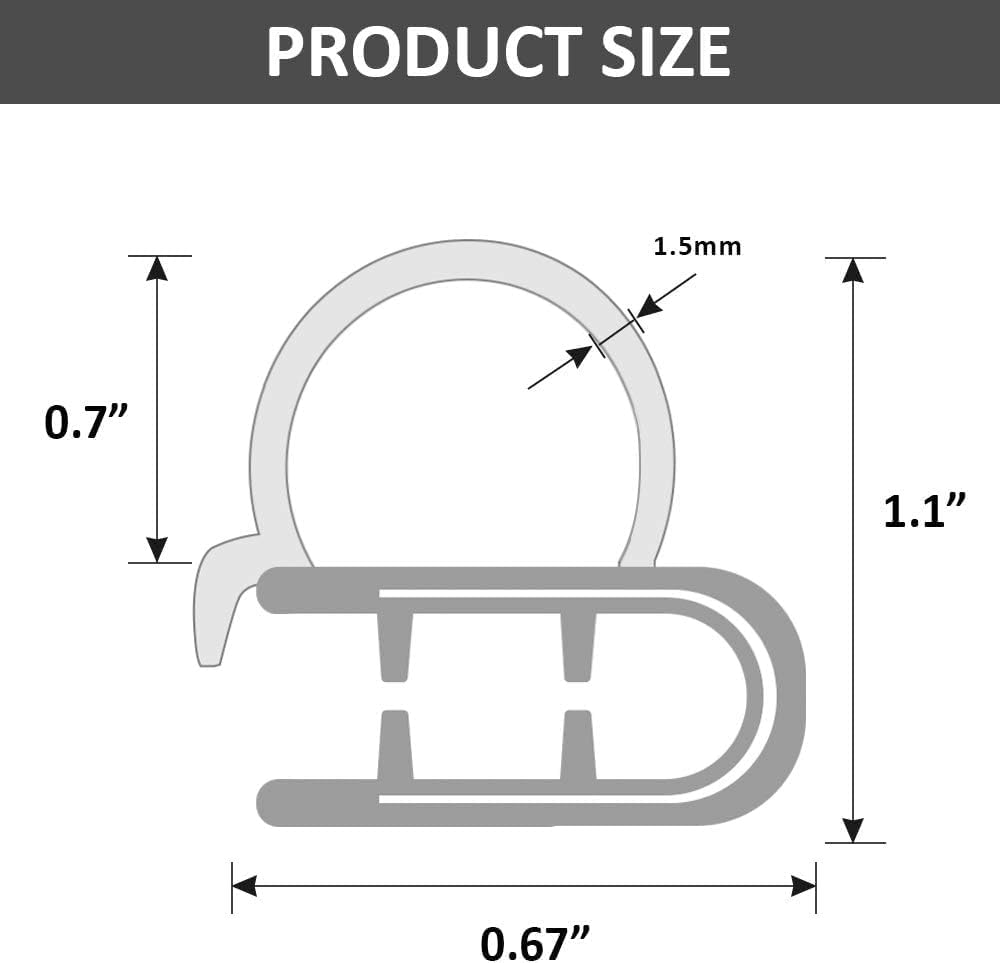 Car Weather Stripping Trim Seal Strip with Side Bulb for Cars, Boats, Trucks, Rvs and Home Applications - PVC Bulb Trim with EPDM Rubber Seal (6M/20Ft) image number 5