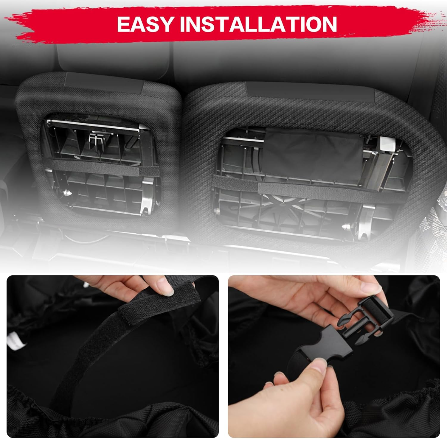 Smotrcc Defender Seat Covers with Storage Pockets - Waterproof PU Coatin Compatible with 2016-2024 Can Am Defender All Models, Split Bench Seat Covers for UTV, Defender Accessories image number 1