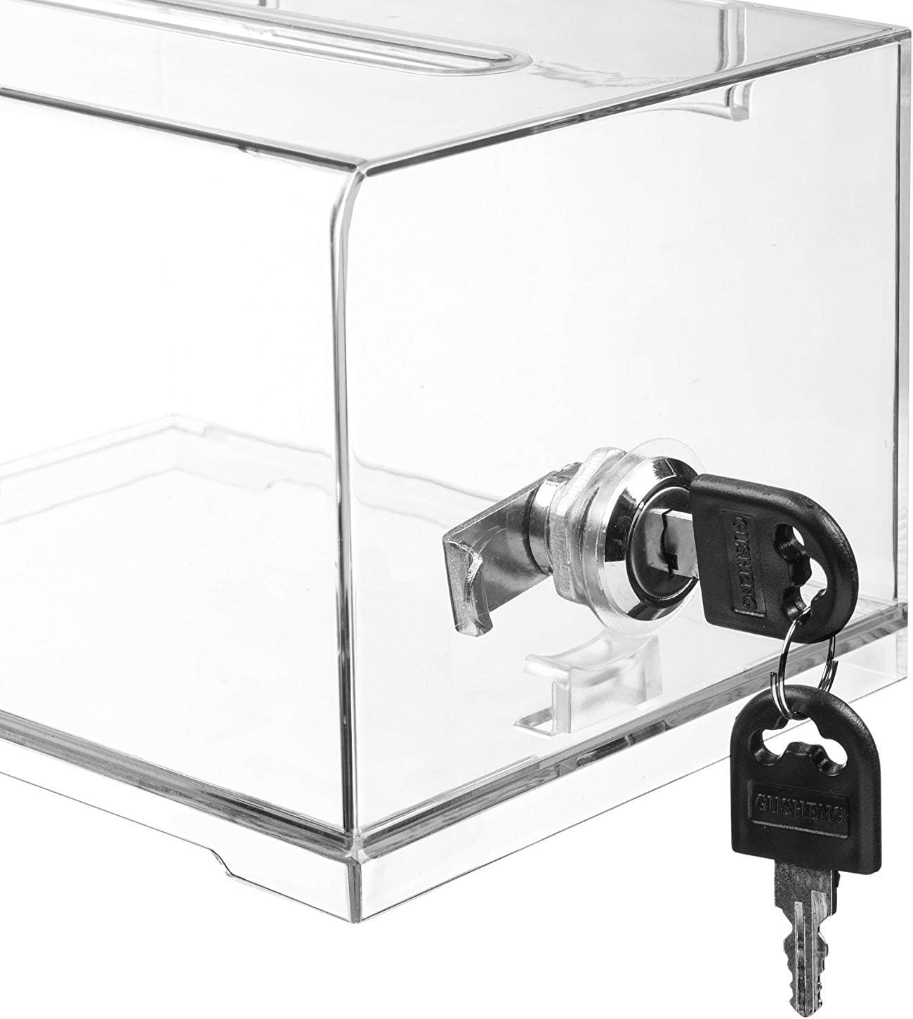 Acrylic Donation Box - Plastic Countertop Container - Best for Voting,Charity,Ballot,Survey,Raffle, Contest,Suggestions,Tips,Comments image number 2