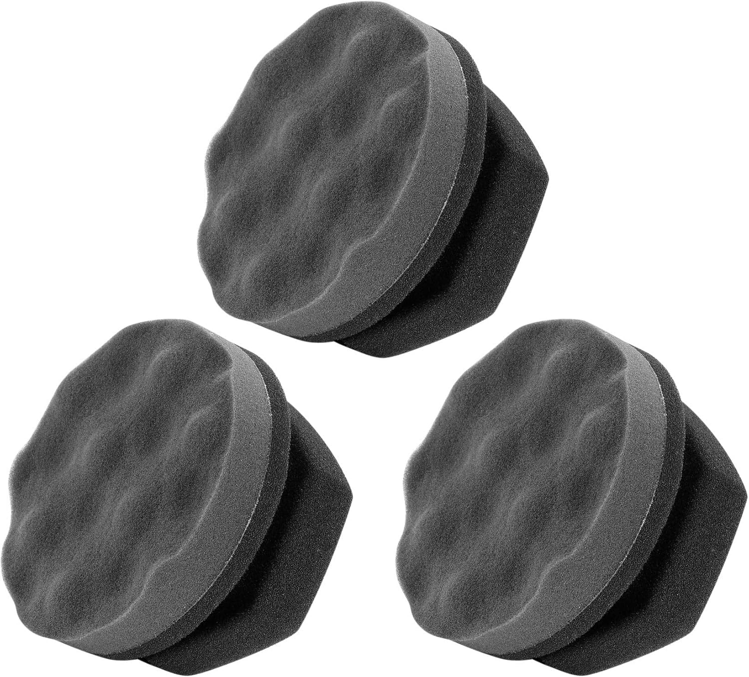 3Pcs Tire Hex Grip Applicator Tire Shine Car Detailing Foam,Tire Shine Applicator Dressing Pad with Hex Grip Design,Tire Dressing Applicator Pad,Hex-Grip Tire Detailing Tool for Applying Tire Shine
