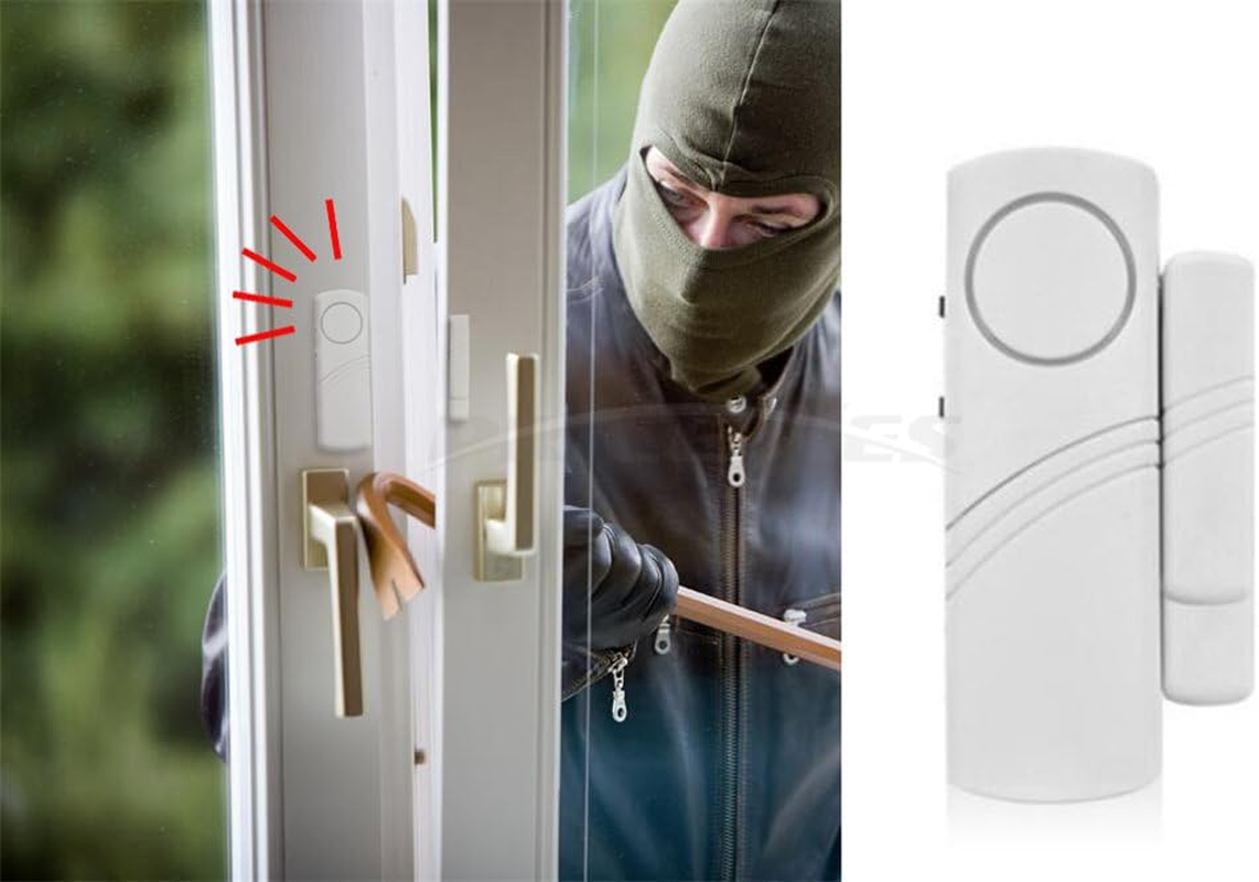 Home Security Alarm System DIY Kit - Magnetic Sensor - Guardian Protector - Window Glass Vibration Security Burglar Alarm for Homes, Cars, Sheds, Caravans, Motorhomes - Price Xes (10)