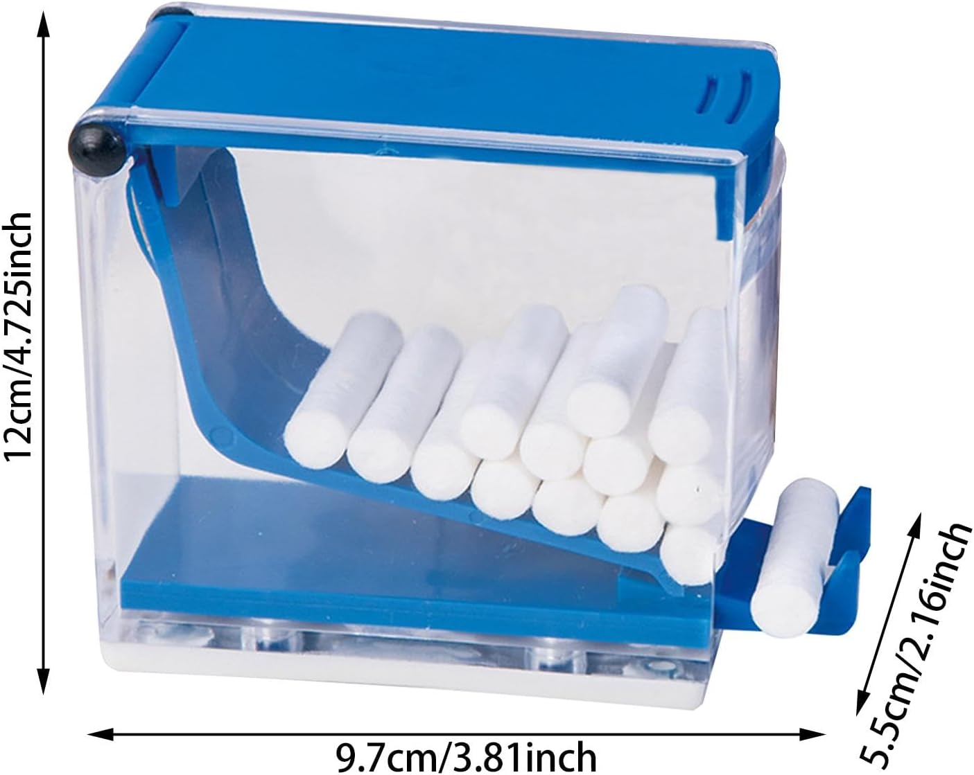 Hygienic Cotton Roll Divider | Transparent Press Type Cotton Roll Holder | Dentist Clinic Container, Pre-Roll Cone Holder Case for Professional Clinic, Dentistry image number 2