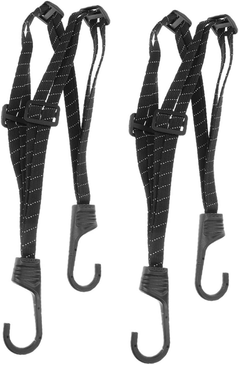 SWOOMEY 2Pcs Elastic Helmet Cord and Bicycle Luggage Strap with Reflective Features, Motorcycle Tie down Rope for Secure Bike and Helmet Fastening, Sturdy Elastic Bungee Cords for Outdoor Travel image number 2