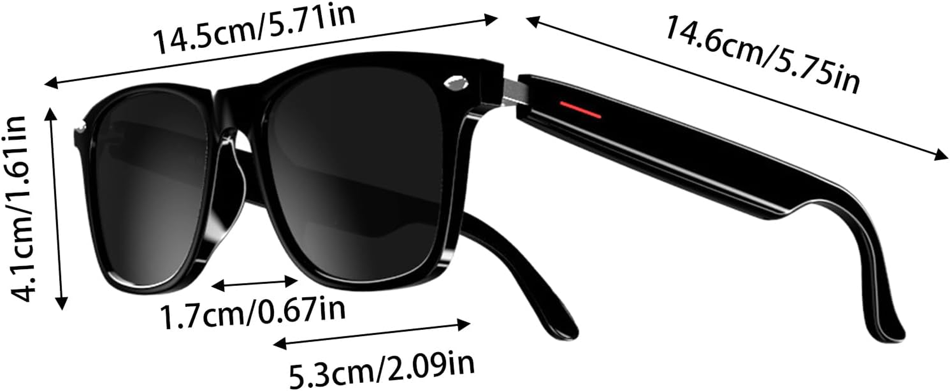 Smart Glasses with Speakers - Bluetooths Audio Glasses, Wireless Open-Ear Headphones | Handsfree Music & Call Glasses for Men & Women, UV Protection Lenses, Touch Control, Voice Assistant Compatible image number 2