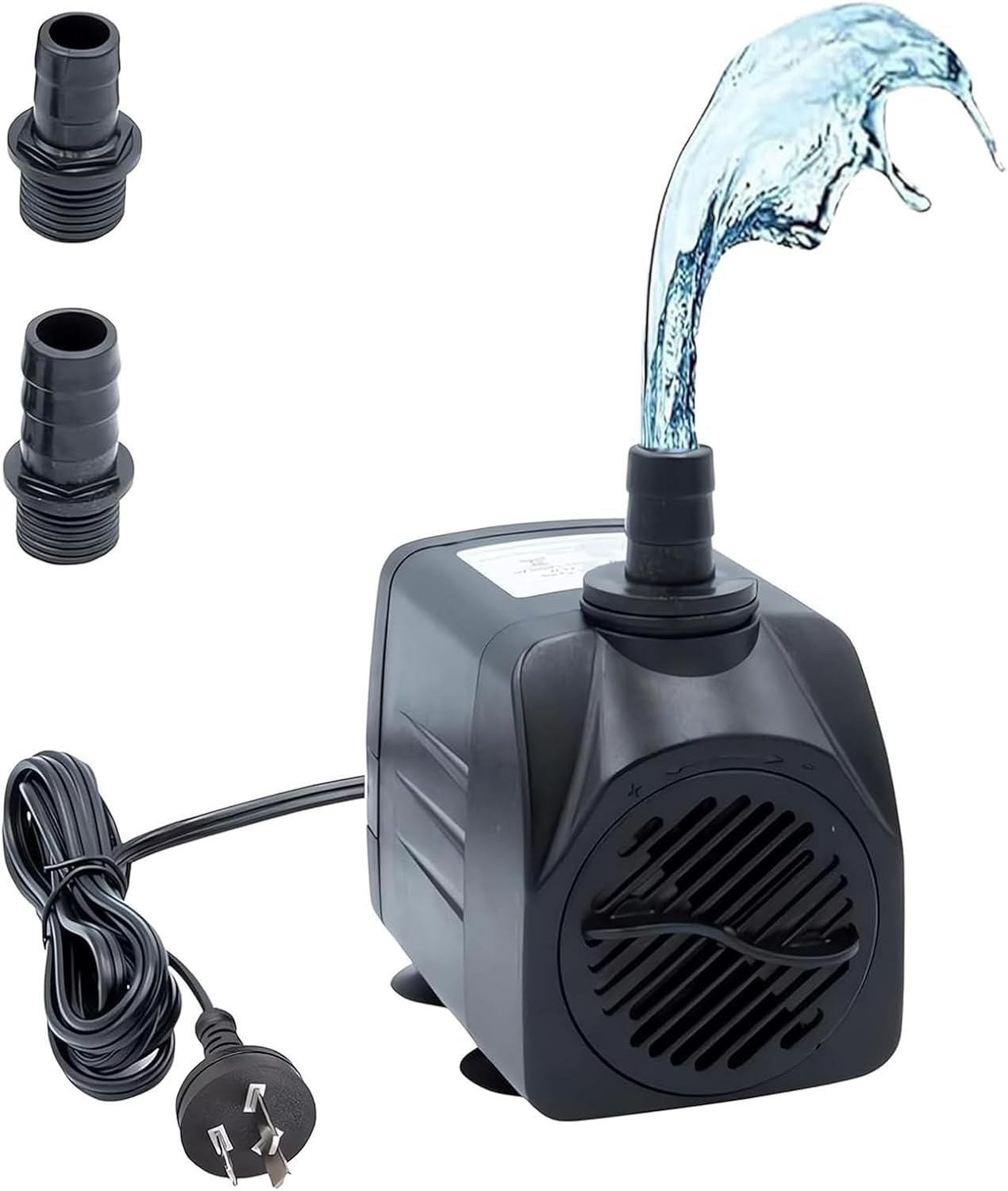 Submersible Pump, 800L/H 16W Aquarium Submersible Water Pump, Pond Pump, Ultra Quiet Adjustable Water Pump with 1.5M Power Cord for Garden Waterfall | Fish Tank | Fountain, with 2 Diameter Nozzles image number 4