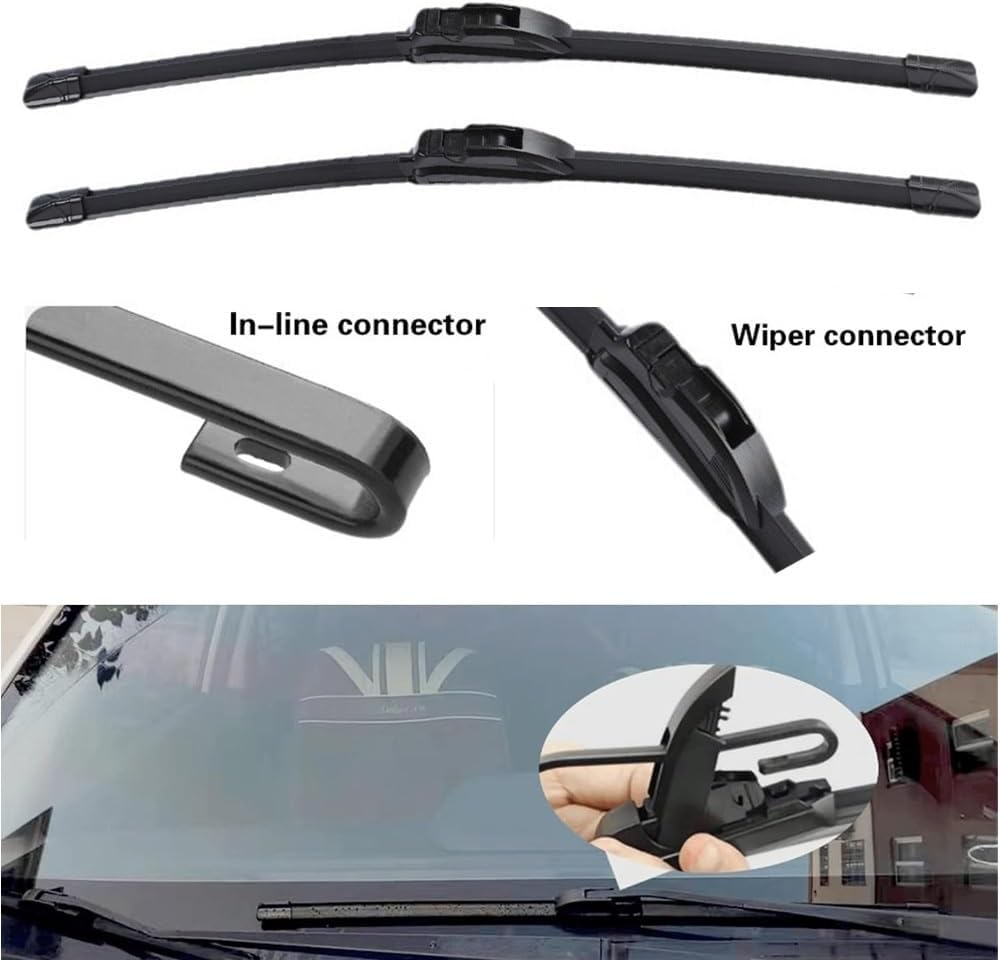 Wiper Blades Compatible with TOYOTA Yaris MK2 XP90 2005-2011 Hatchback Front Windshield Windscreen Window Rubber Refill Cap 2007 2008 2009 (Color : Front Rear, Size : RHD) image number 3