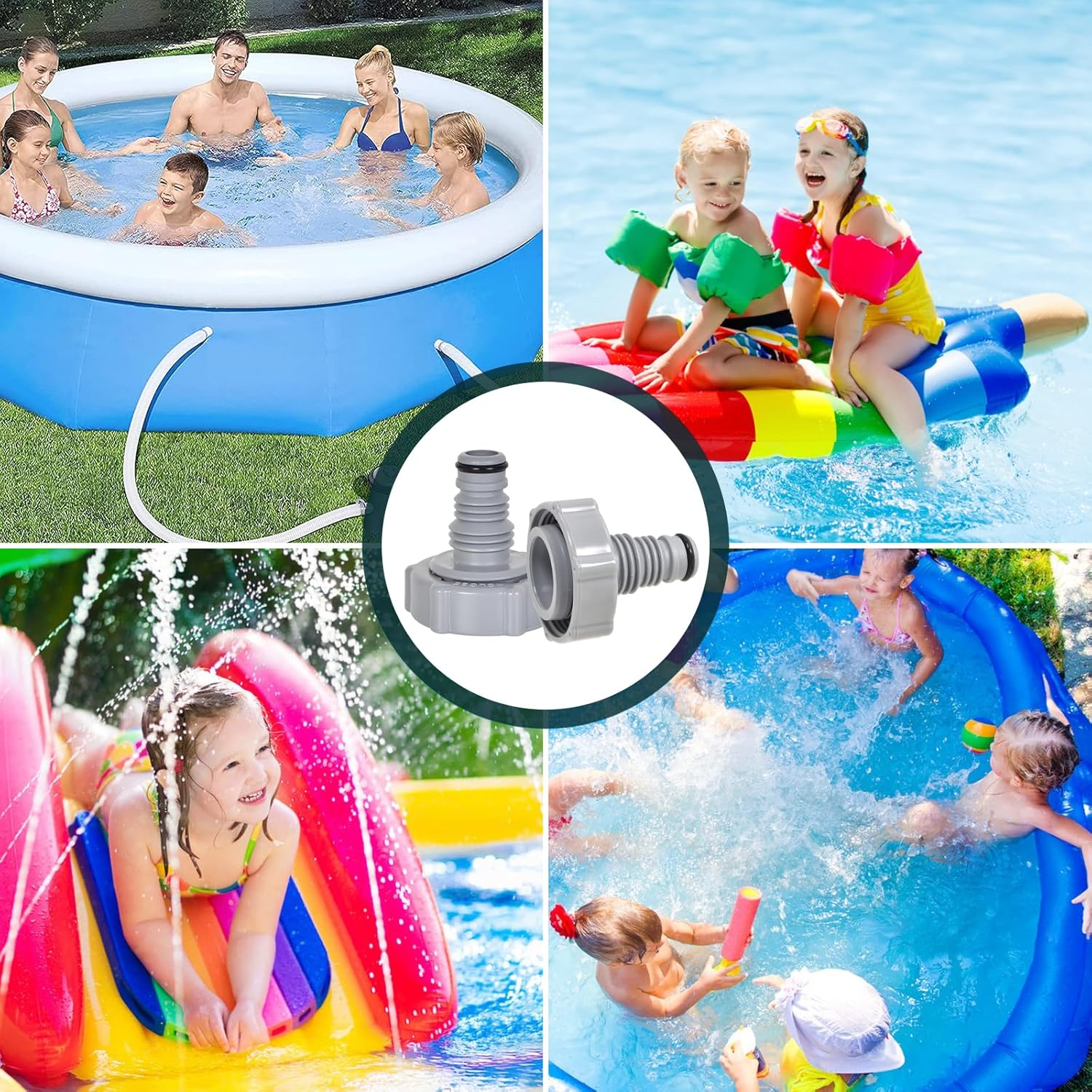 P6H1419 Drain Valve, Drainage Adapter for Drain, Swimming Pool Hose Adapter Hose Replacement Plug, Pipe Valve Connection for Swimming Pool Maintenance