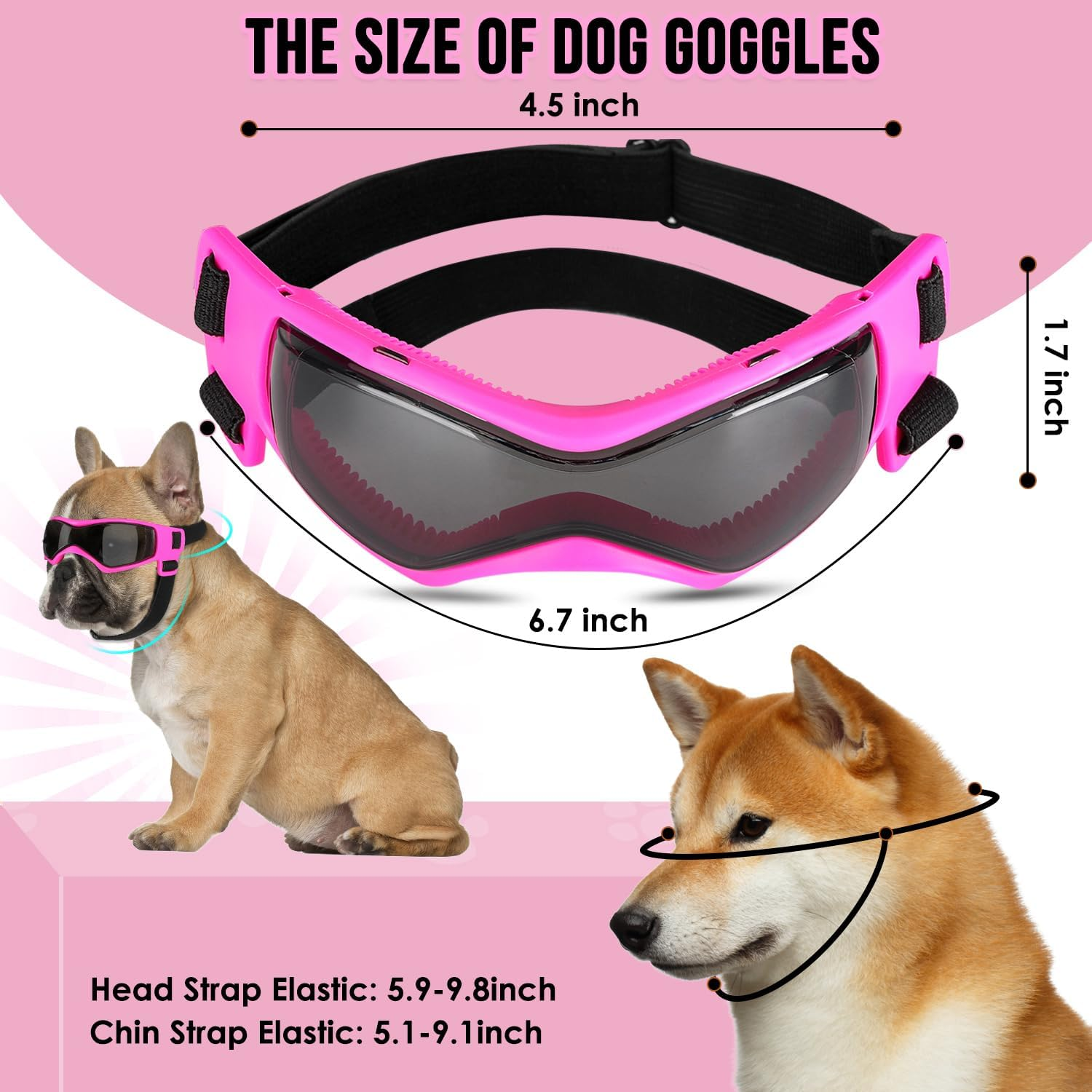 Slowton Pet Dog Helmet Goggles Set, Dust Wind UV Protection Dog Sunglasses, Pet Motorcycle Helmet Drop Resistant Hard Safety Hat with Ear Holes & Adjustable Belt, Eye Head Protection for Biking Riding image number 6