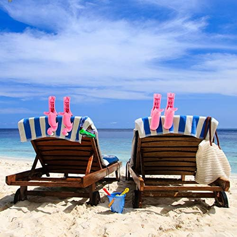 4 Pieces Beach Flamingo Towel Clips Flamingo Chair Holders Portable Parrot Towel Holders for Holiday Pool image number 2