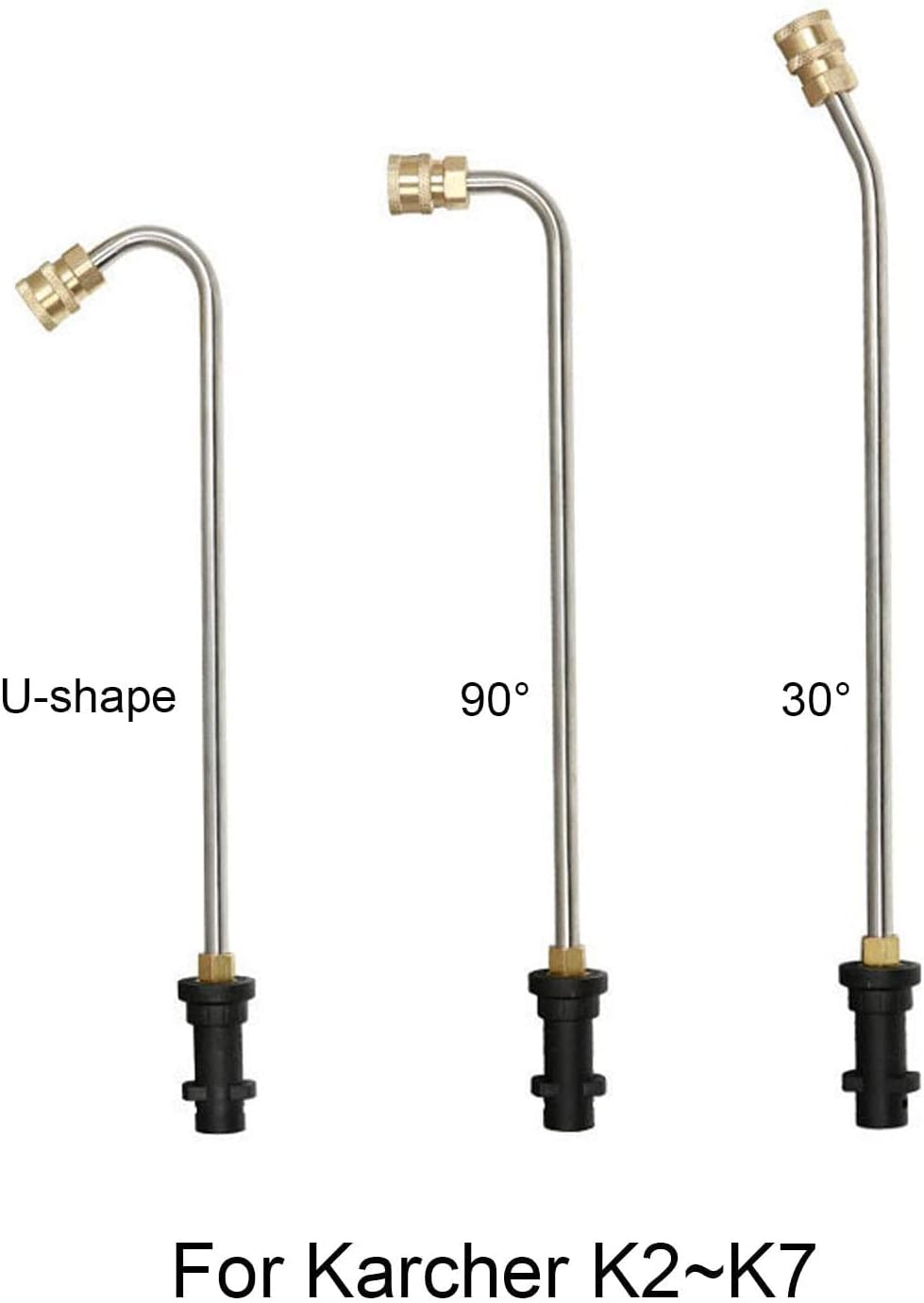 Gutter Cleaning Tools for Karcher K2 K3 K4 K5 K6 K7, Pressure Washer Extension Wand Gutter Cleaner Lance with 5 Pcs Spray Nozzles for Pressure Washer Water Broom Undercarriage Cleaner (U) - Green,White,Yellow image number 5