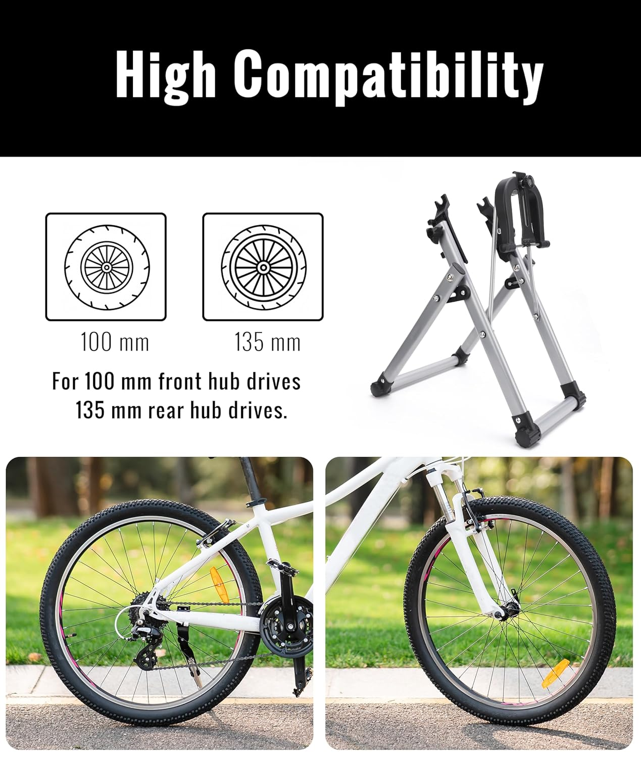 Gugxiom Wheel Pro Alignment Bracket, Aluminum Foldable Portable Wheel Balancer for 100MM Front Hub Drive, 135MM Rear Hub Drive. image number 4