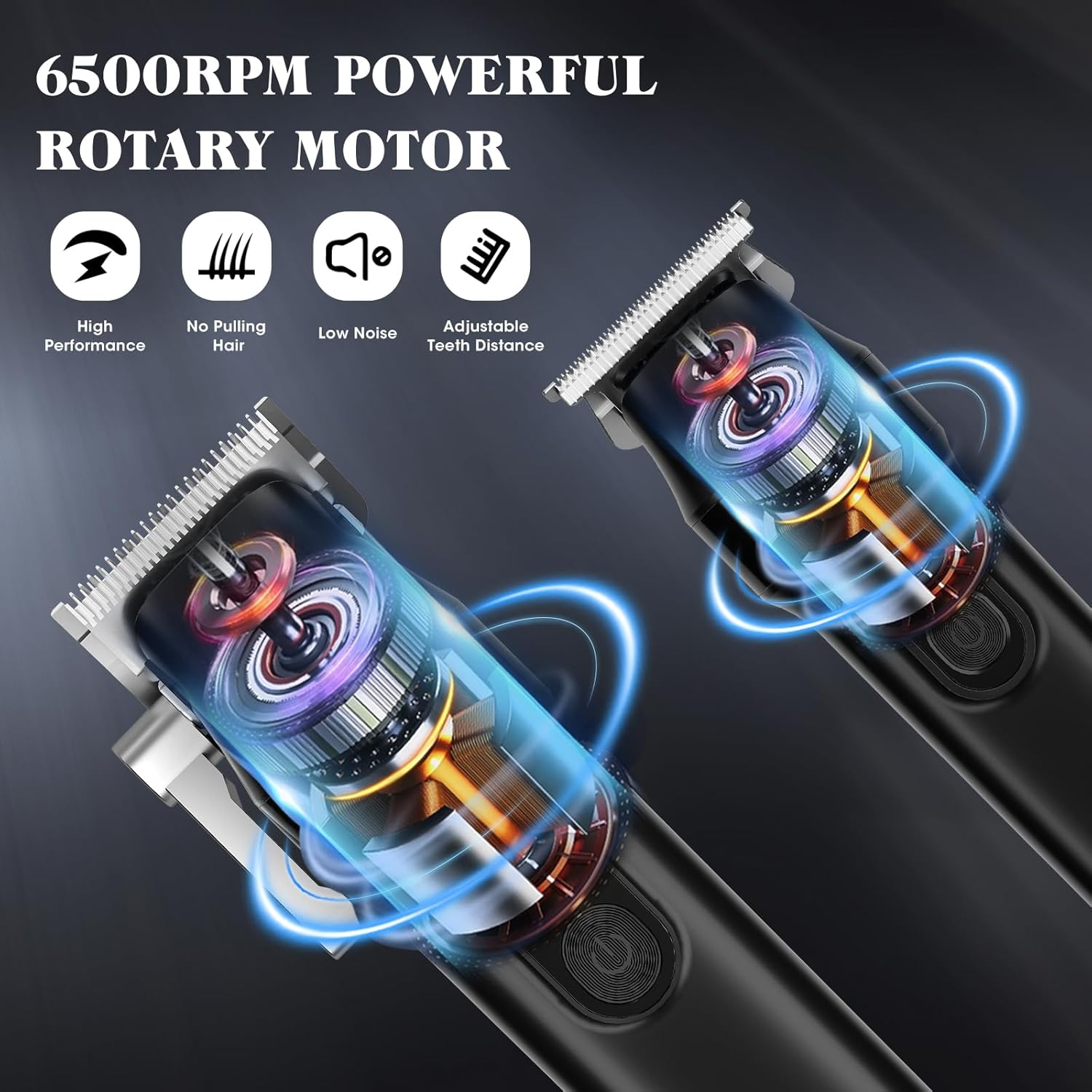 Suttik Hair Clippers for Men Cordless Hair Beard Trimmer Professional T-Blade Trimmer USB Rechargeable Hair Cutting Grooming Kit Barber Clippers Set LED Display image number 1