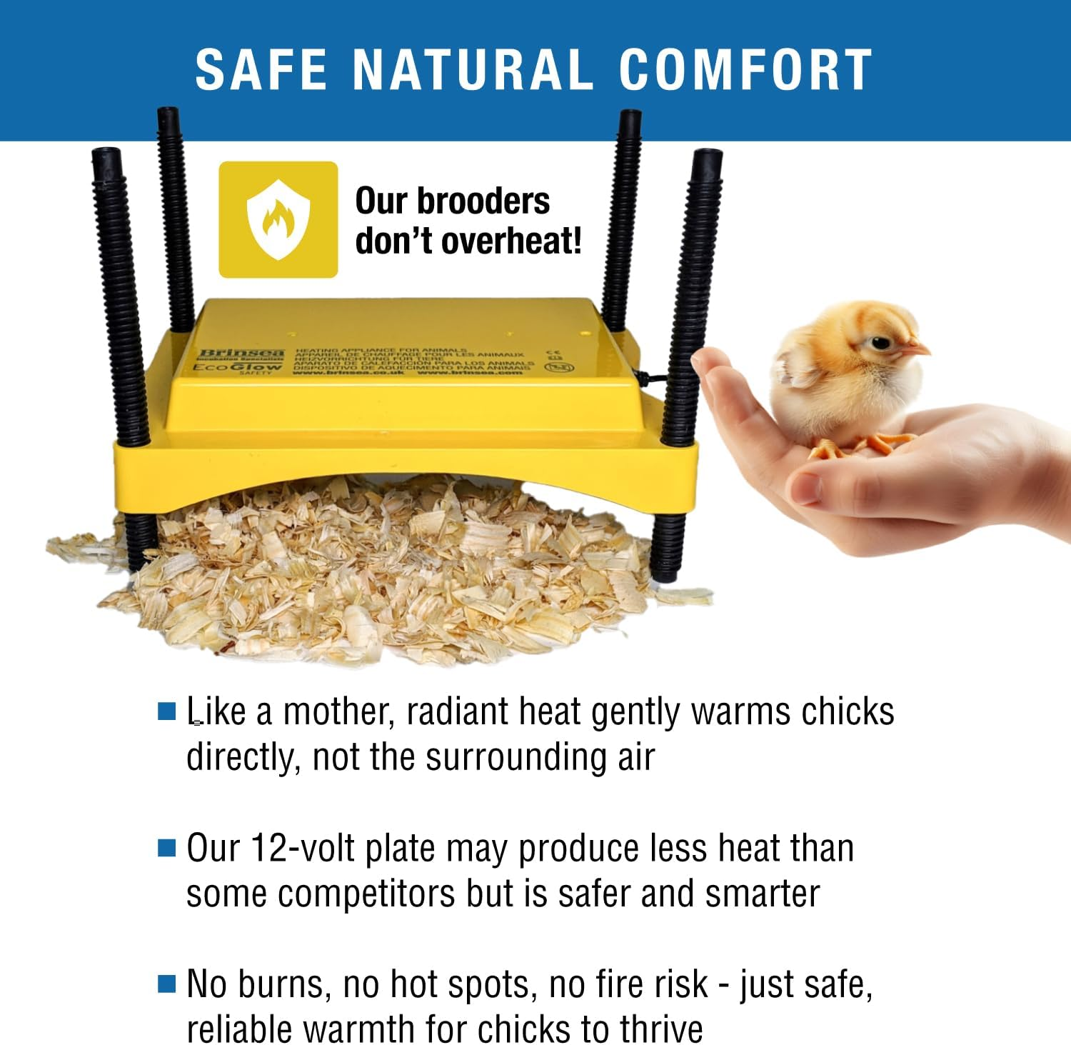 Brinsea Ecoglow Safety 600 Chick or Duckling Brooder, Adjustable Height & Angle Brooder Plate for 20 Chicks, Ideal for Chicken Coops Poultry Heating with Safety Indicator, 12 Watts image number 6